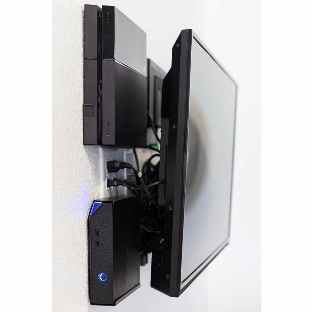 HIDEit PS4 Vertical Wall Mount Bracket - White | Space Saving Gaming Accessory for PlayStation 4 | Perfect for Small Rooms & Organized Gaming Setup
