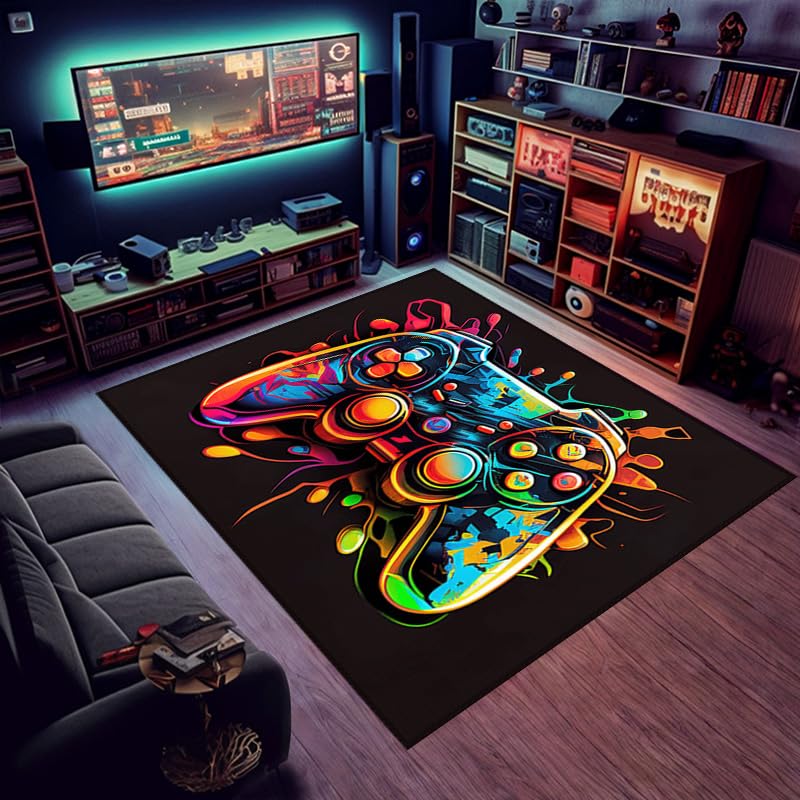 Premium Game Player Carpet - 60x40 Inch Non-Slip Gaming Rug for Esports Room, Game Room Decor, Boys Bedroom & Living Room - Perfect for PC Gaming, Console Play & Streaming Setup
