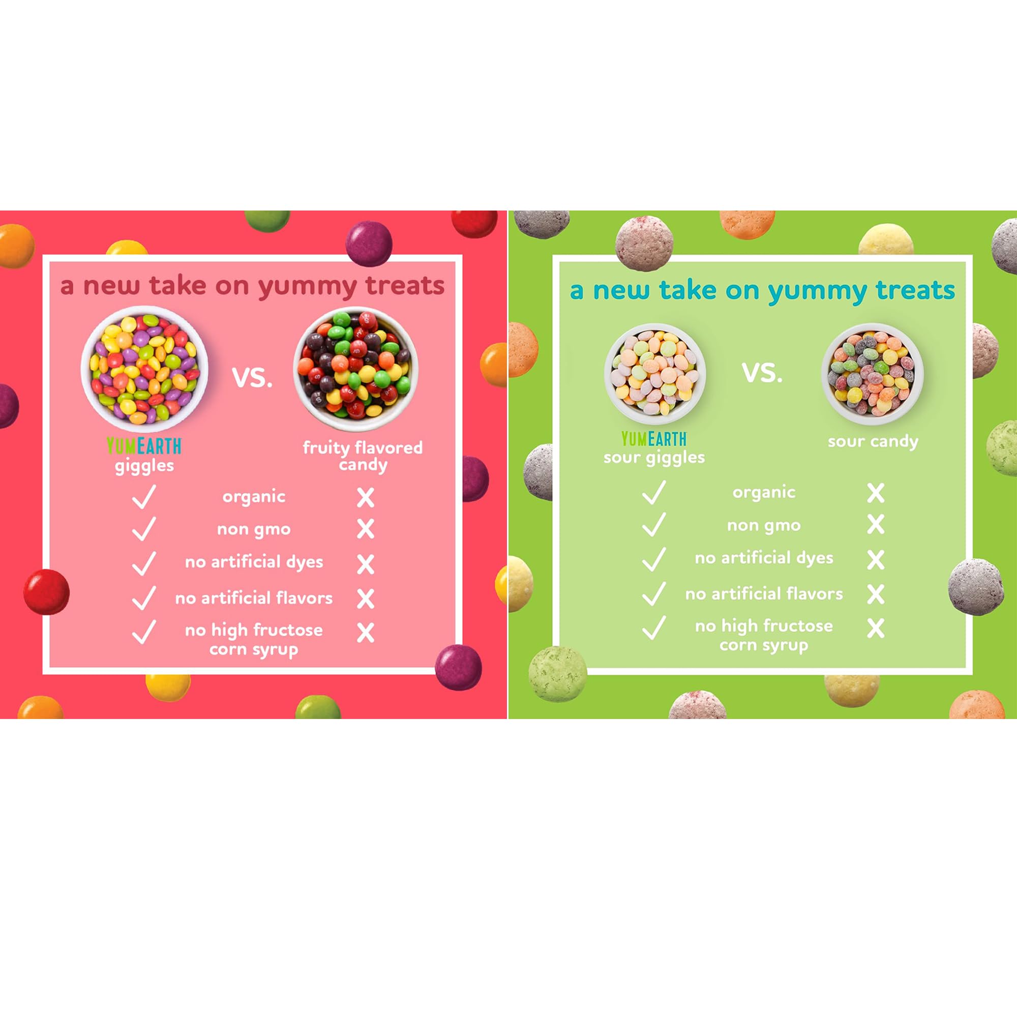 Yumearth Giggles & Sour Giggles 5oz Bundle - Variety Pack of Organic Fruit Snacks & Mints in Resealable Bags - Perfect for Lunchboxes, Party Favors & On-the-Go Snacking
