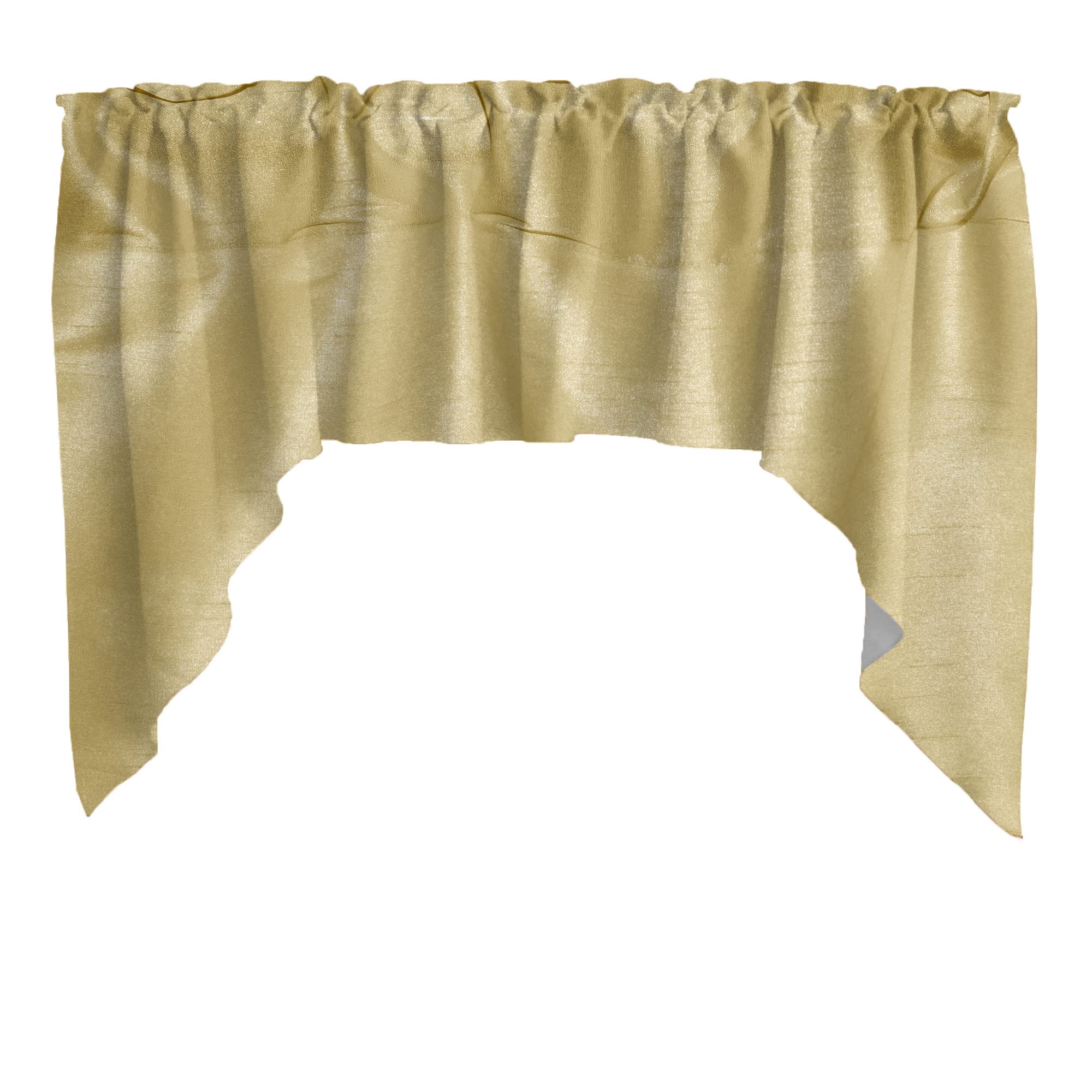 Gold Faux Silk Dupioni Swag Window Valance - Elegant Home Décor for Bedroom, Nursery & Kitchen - Perfect for Living Room, Dining Room & Bay Windows
