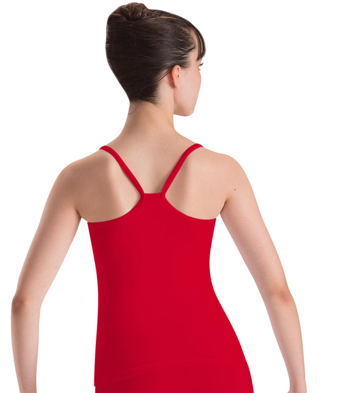 Motionwear Women's Black Racerback Cami Long Top - Slim Fit Stretchy Tank Top for Yoga, Workout & Layering