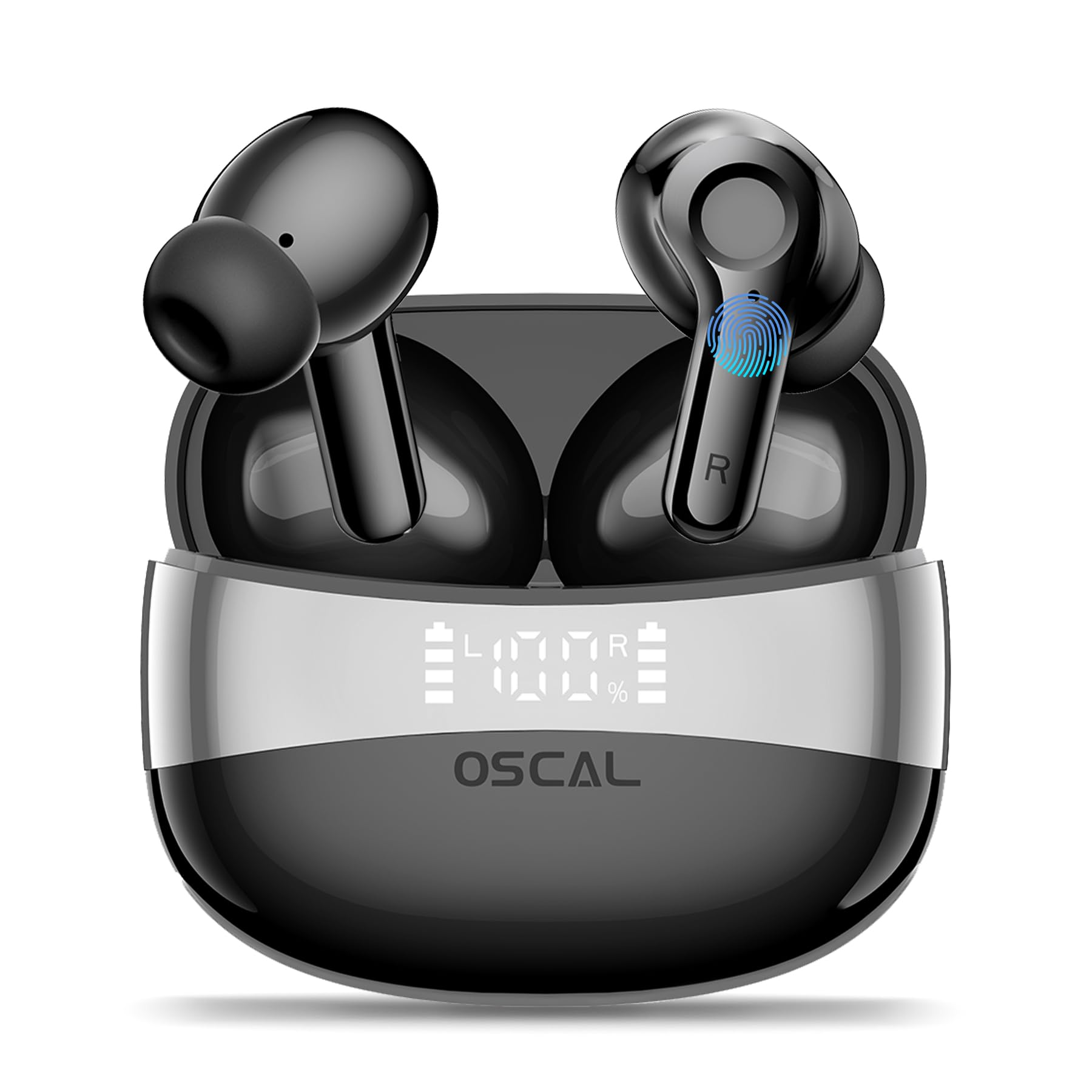OSCAL Hibuds 6 Wireless Earbuds - Bluetooth 5.4, 40H Playtime, IP7 Waterproof for Sports & Gym