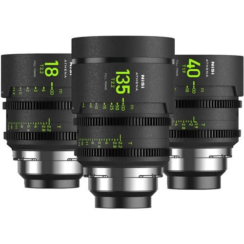 NiSi ATHENA PRIME T2.2/1.9 Full Frame 3 Lens Kit for ARRI PL Mount - Professional Cinema Lenses for Filmmaking, Videography & Photography