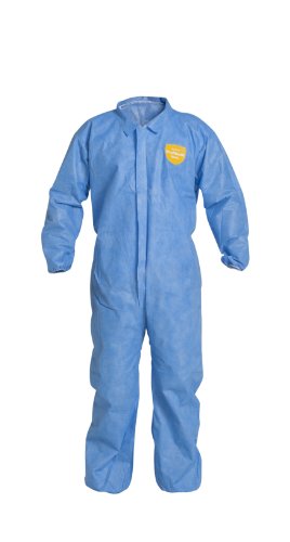 DuPont ProShield 10 Disposable Protective Coverall with Serged Seams, Elastic Cuffs & Ankles - Medium, Blue (25-Pack) | Chemical Resistant Workwear for Industrial Safety, Healthcare & Hazardous Environments