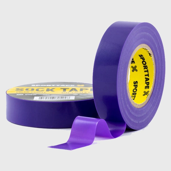 SportTape 1.9cm x 20m Athletic Sock Tape - Purple Elastic Adhesive Bandage for Running, Soccer & Sports Injury Prevention