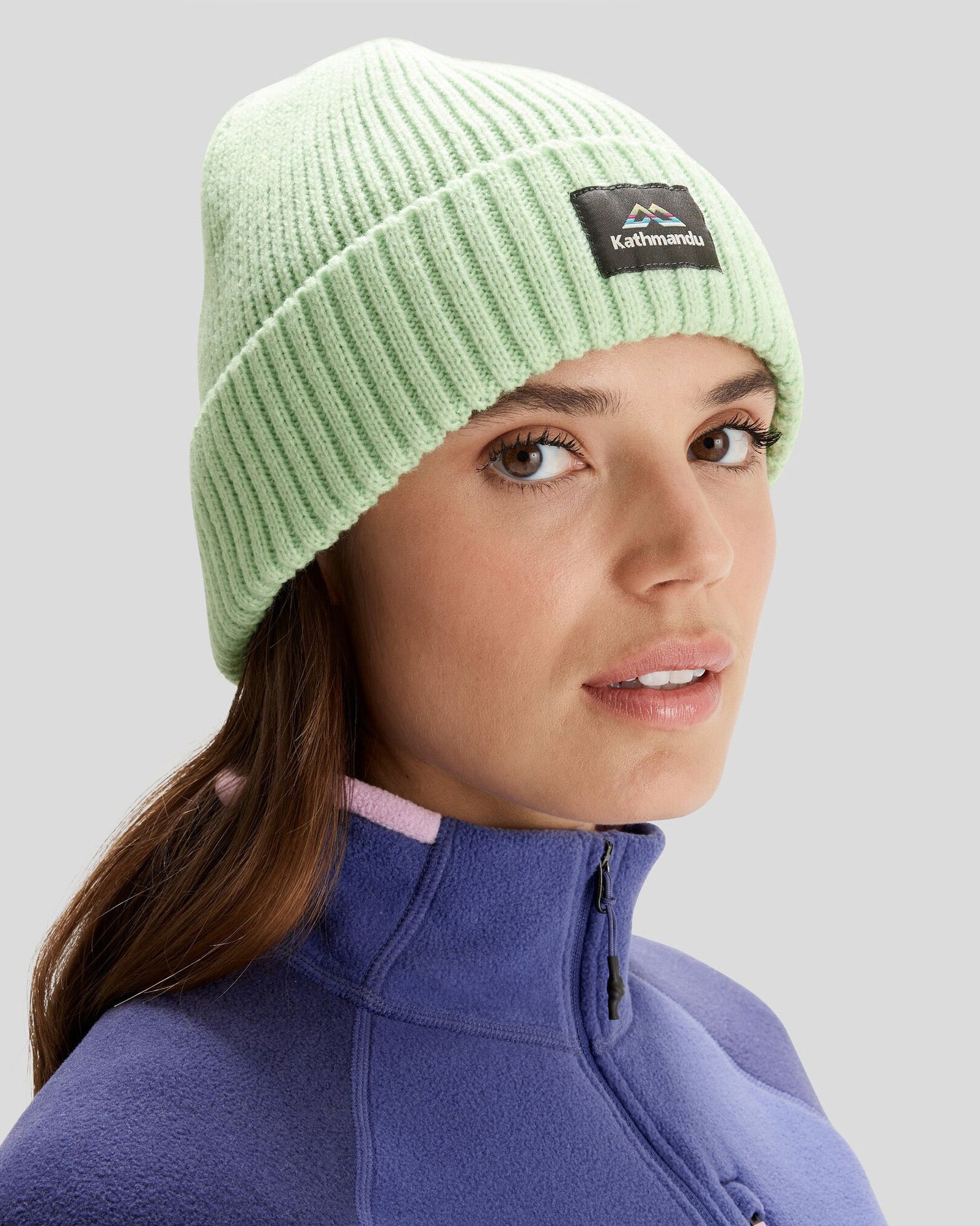 Kathmandu Badge Beanie - Warm Knit Winter Hat with Embroidered Logo for Men & Women - Perfect for Skiing, Hiking & Outdoor Adventures