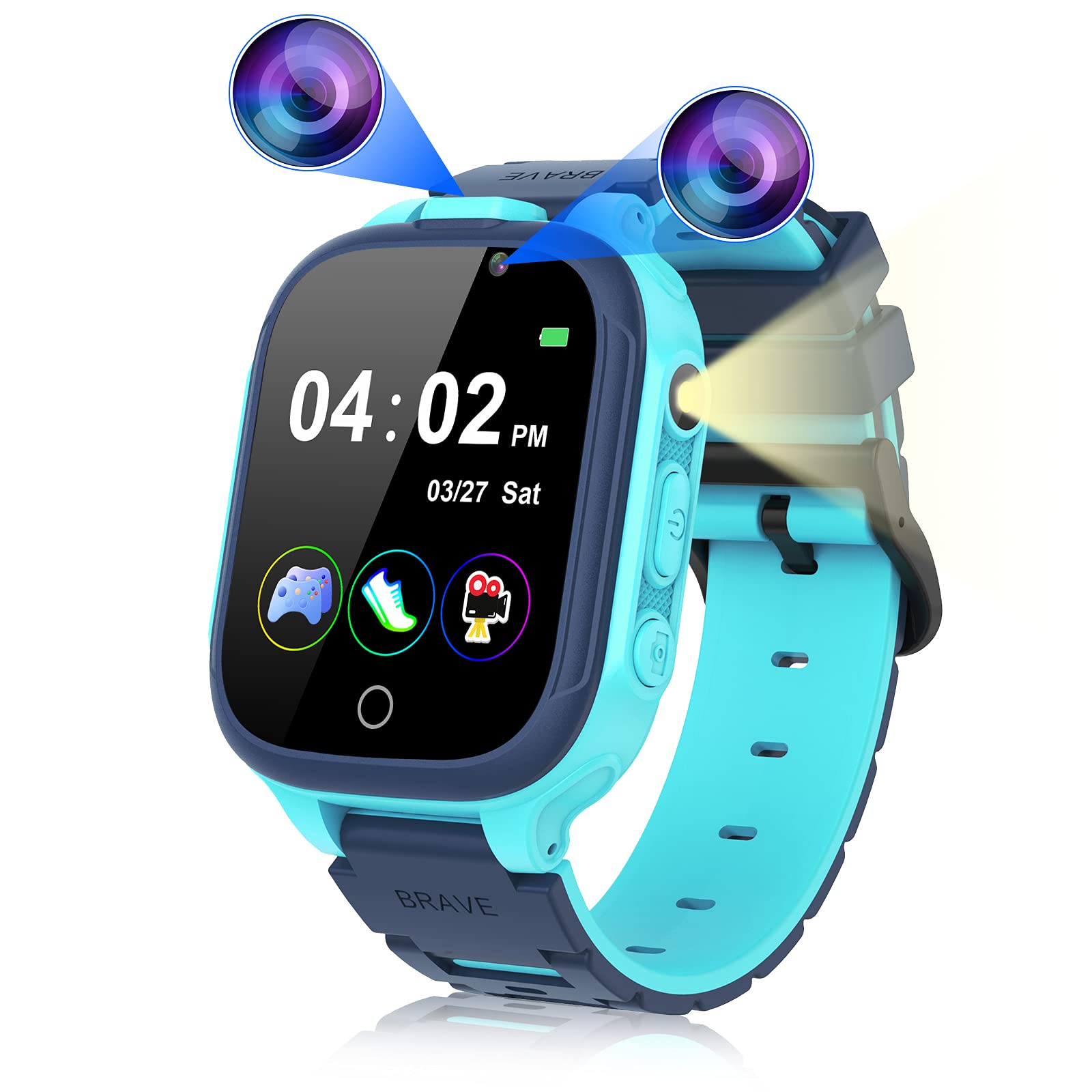 Smart Watch for Kids Boys Girls - Waterproof Touchscreen Kids Smartwatch with Dual Camera, 14 Games, Pedometer, MP3 Player & Video Recorder - Perfect Birthday Gift for Children Ages 3-12 | Outdoor Play, School Activities & Fitness Tracking