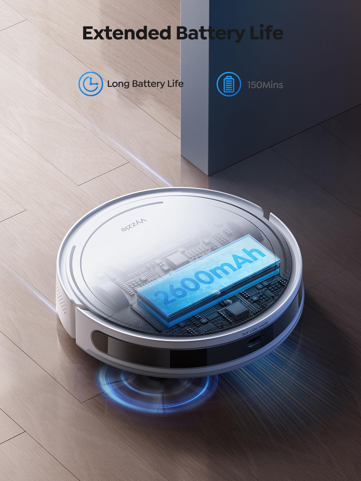 Vyzzle 5000Pa Robot Vacuum & Mop - 3-in-1 Lidar Navigation with App Control for Pet Hair & Carpets - Perfect for Hard Floors & Smart Homes