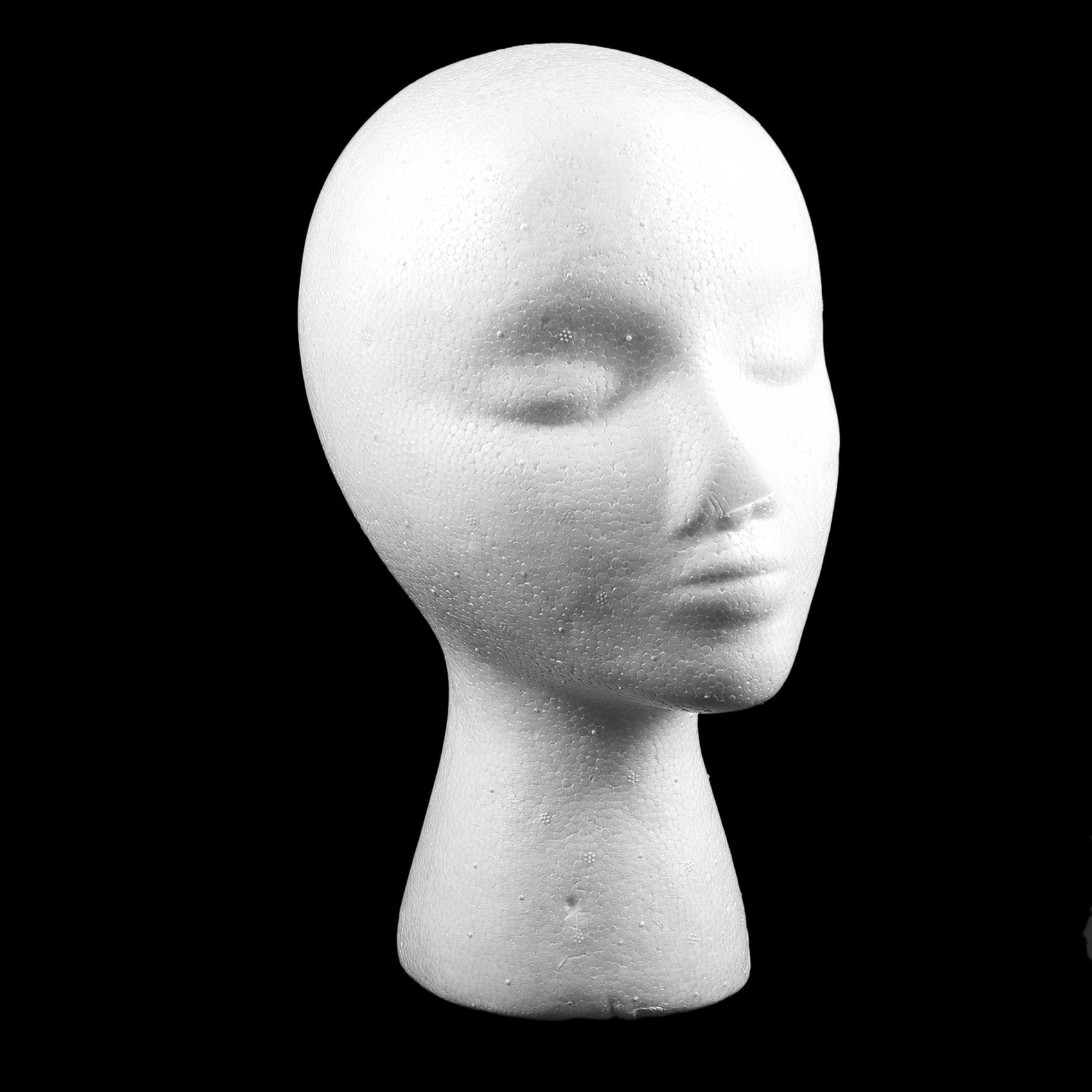 5PCS Female Foam Mannequin Head Display Stand - 27.5 x 52cm Polystyrene Wig Cap Headphone Holder for Retail Store, Salon & Window Display