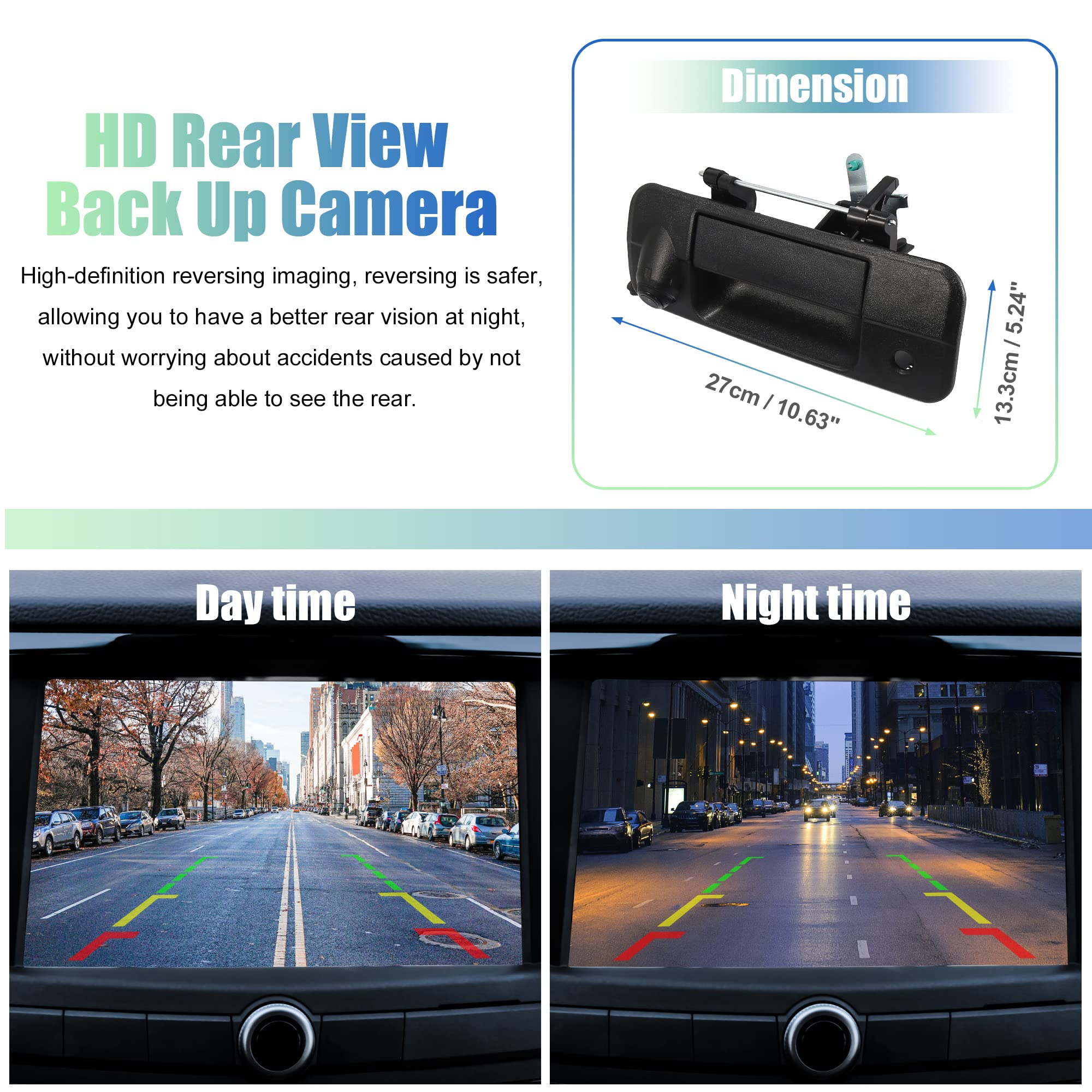 X AUTOHAUX OEM Replacement Tailgate Rear View Backup Camera Kit (OE# 69090-0C051) for 2007-2013 Toyota Tundra - Liftgate Latch Handle with HD Camera | Perfect for Parking Assistance & Night Driving Safety