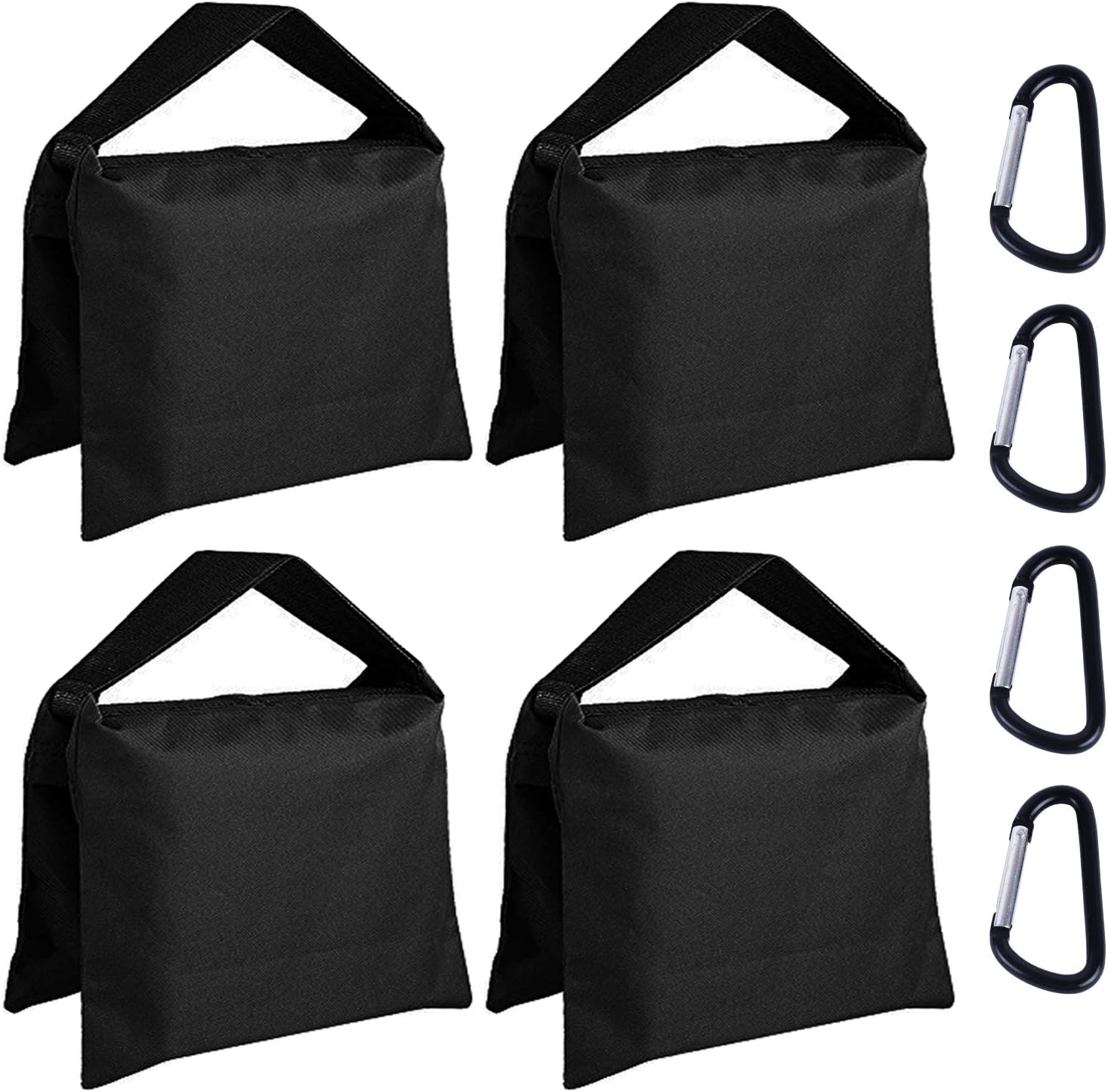 ABCCANOPY 4-Pack Black Sandbag Weights for Photography & Video Stands - Secure Equipment Outdoors & in Studios