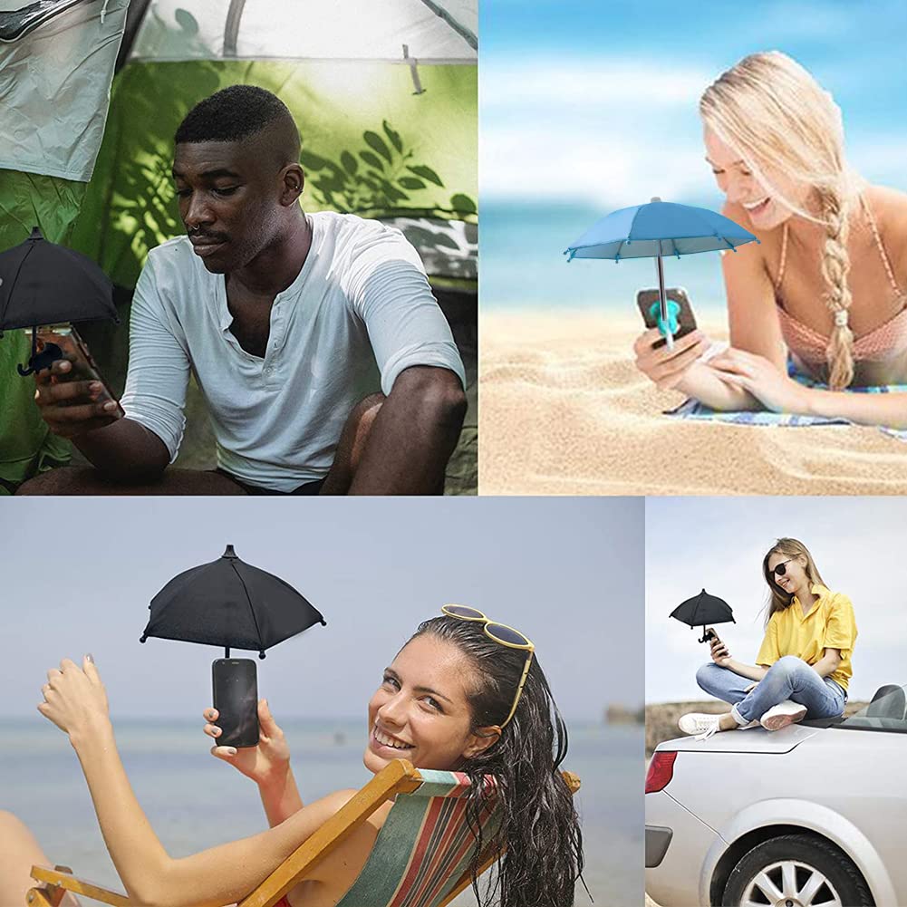 4pcs Phone Umbrella Holder - Anti-Glare Sun Shade Cover with Suction Cup Stand for Cell Phones | Outdoor Sun Shield for Beach, Pool, and Car Use