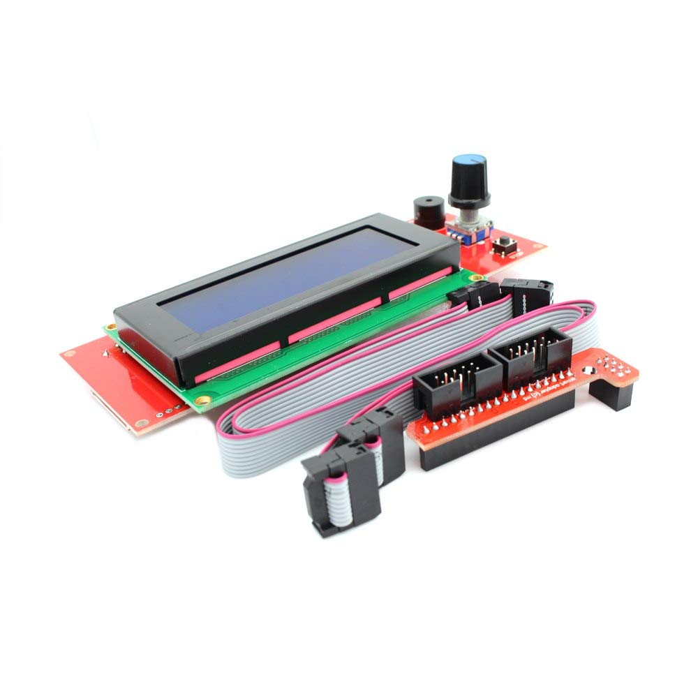 Ramps 1.4 Controller Board with 2004 LCD & Smart Adapter - 3D Printer Motherboard Upgrade Kit for DIY Printing Projects | Perfect for RepRap, Anet A8, and Creality Ender 3 Printers