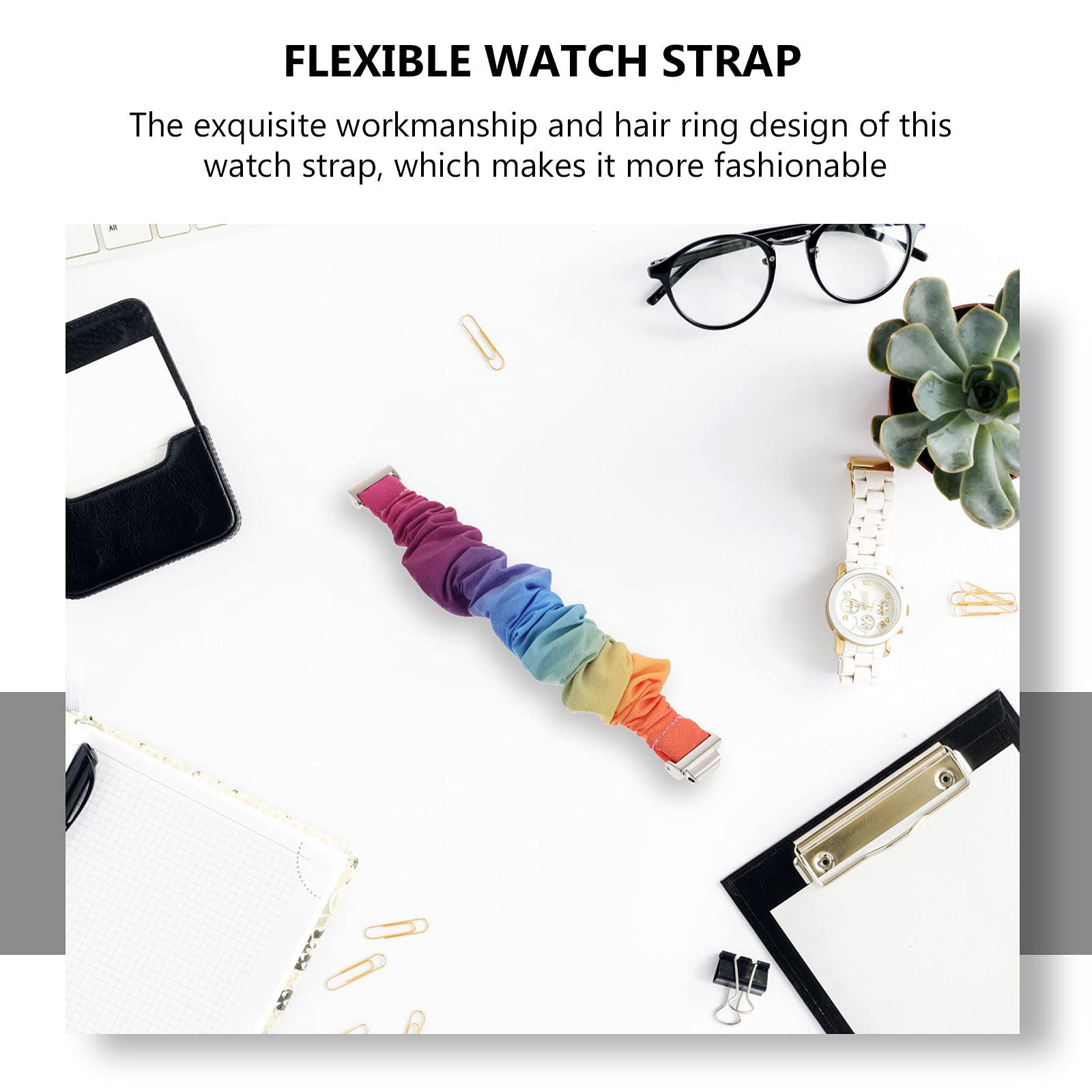 Premium Elastic Watch Bands 2-Pack - Soft Comfortable Replacement Straps for Fitbit Inspire - Stylish Watch Accessories for Workout, Running & Everyday Wear