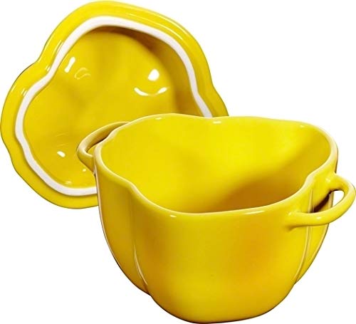 STAUB Zwilling Ceramic by Paprika Cocotte - Yellow Ceramic Dutch Oven, 4.2