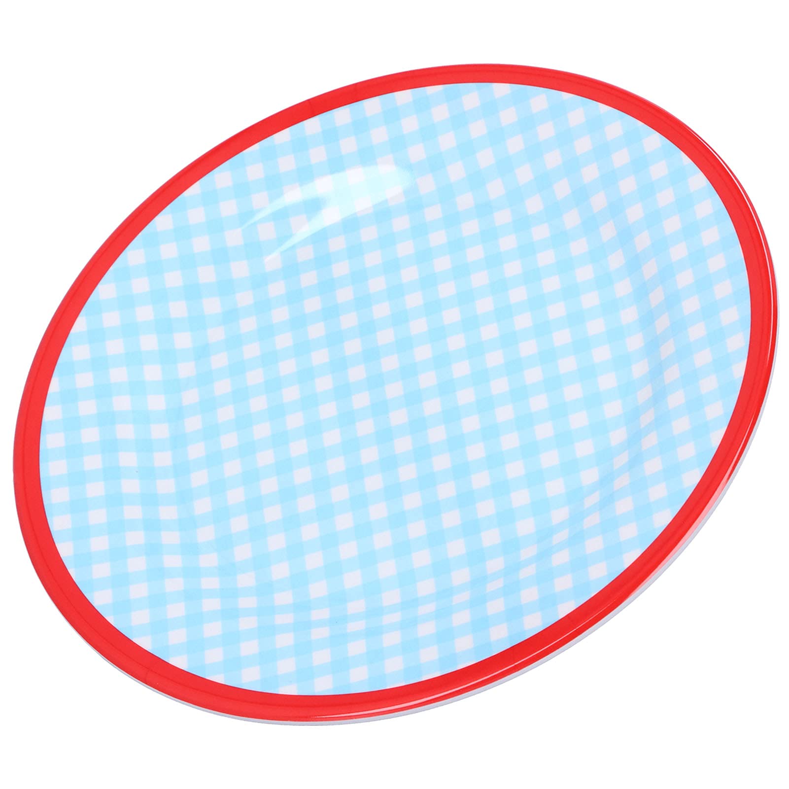 Exquisite Salad Plate for Fruits, Desserts & Snacks - Light Blue Grid - Perfect for Home & Restaurant Use