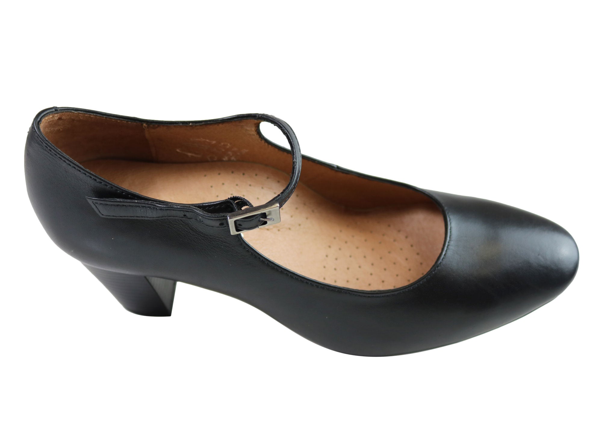 Women's Classic Leather Mary Jane Court Shoes for Aerobics - Handmade in Portugal - Perfect for Dance, Workout & Casual Wear