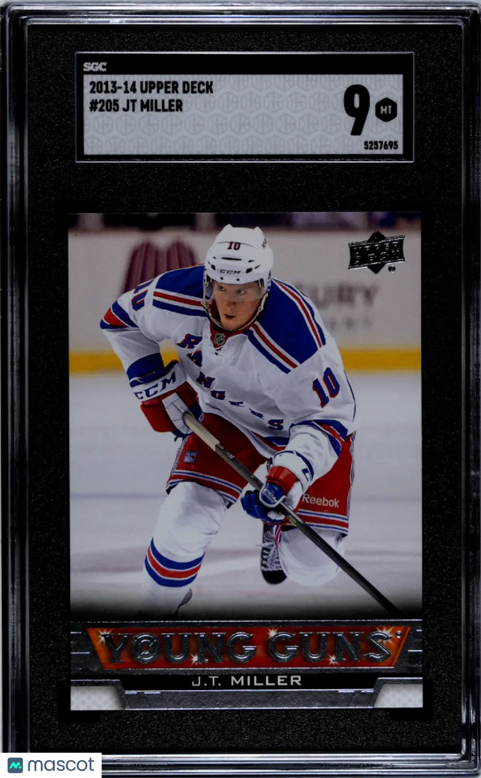 2013-14 Upper Deck Series 1 Hockey JT Miller Young Guns Rookie Card SGC 9 Mint - Perfect for Collectors, Investment & Hockey Memorabilia Displays
