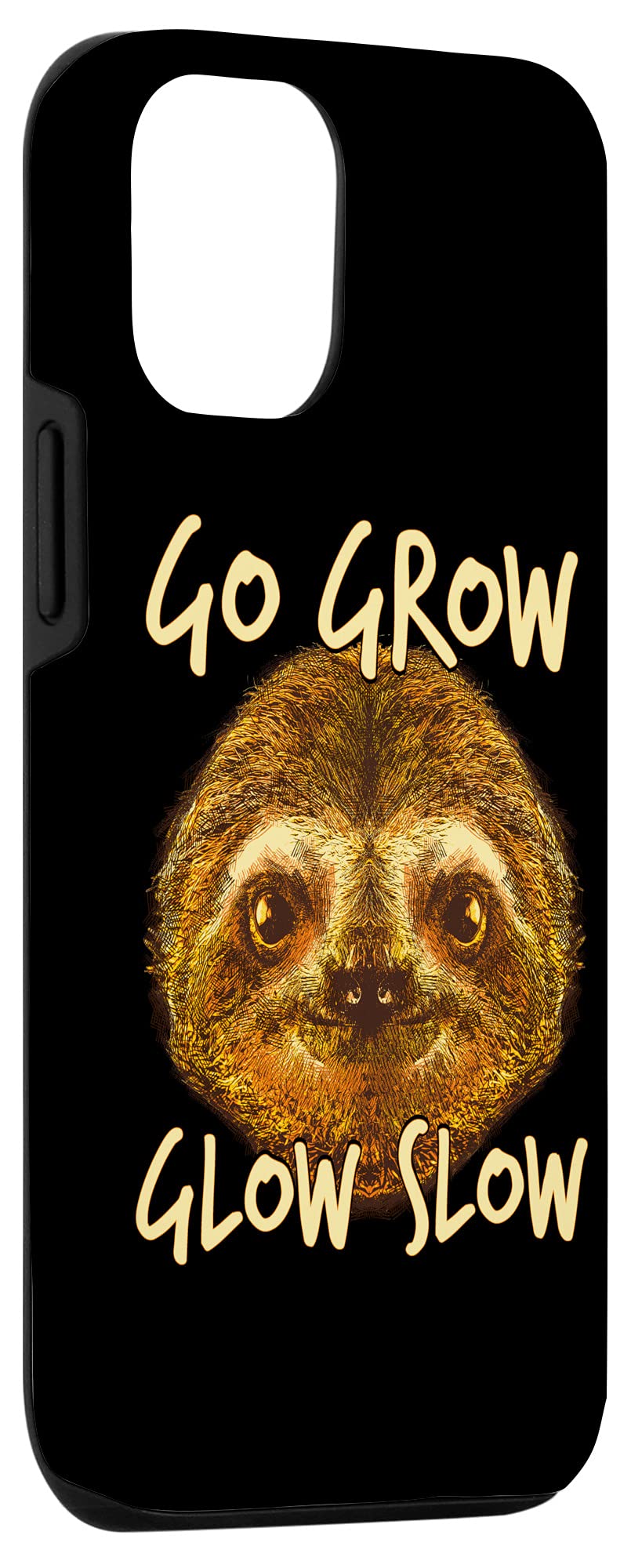 iPhone 12/12 Pro Case - Cute Sloth Design with 'Go Grow Glow' Inspirational Quote | Perfect for Animal Lovers & Motivational Gifts (Fits All iPhone 12/12 Pro Models) | Great for Daily Use, Work, School & Travel