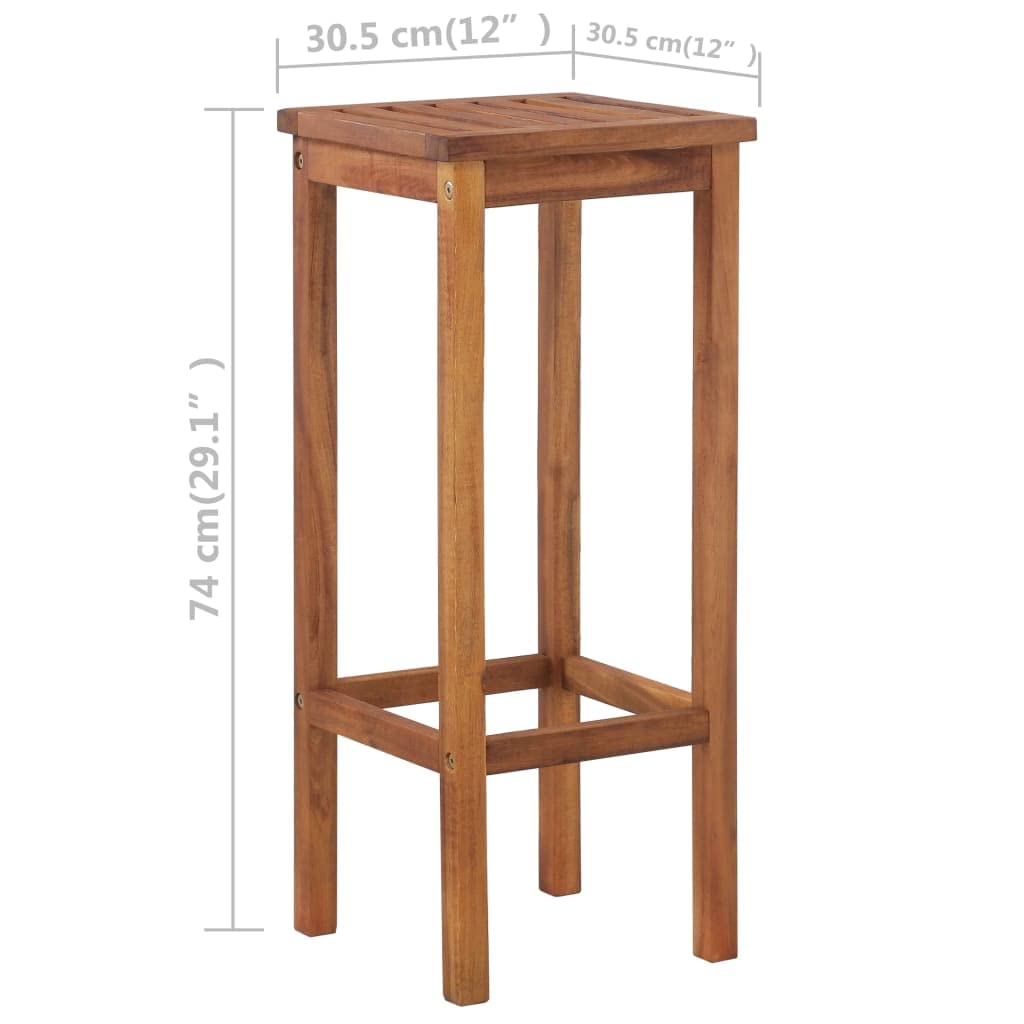 3-Piece Acacia Wood Bar Table and Chair Set - Durable Outdoor Patio Furniture for Balcony, Yard, Porch | Perfect for Entertaining, Dining & Relaxing in Your Garden or Backyard