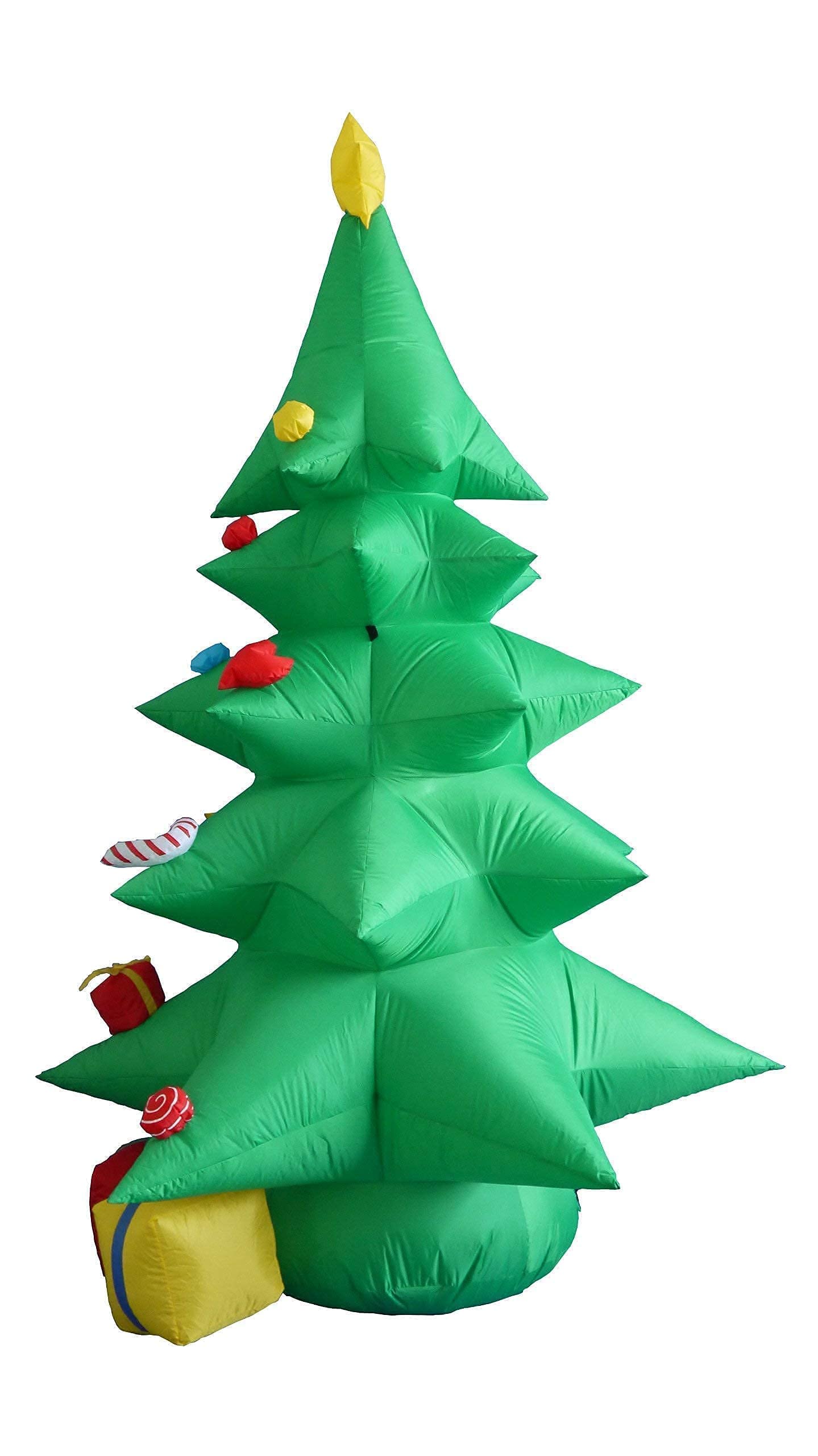 12ft Inflatable Santa Claus with Gift Bag & Bear + 8ft Inflatable Christmas Tree with Gift Boxes - Outdoor Christmas Party Decorations for Yard, Lawn, Home, and Holiday Celebrations