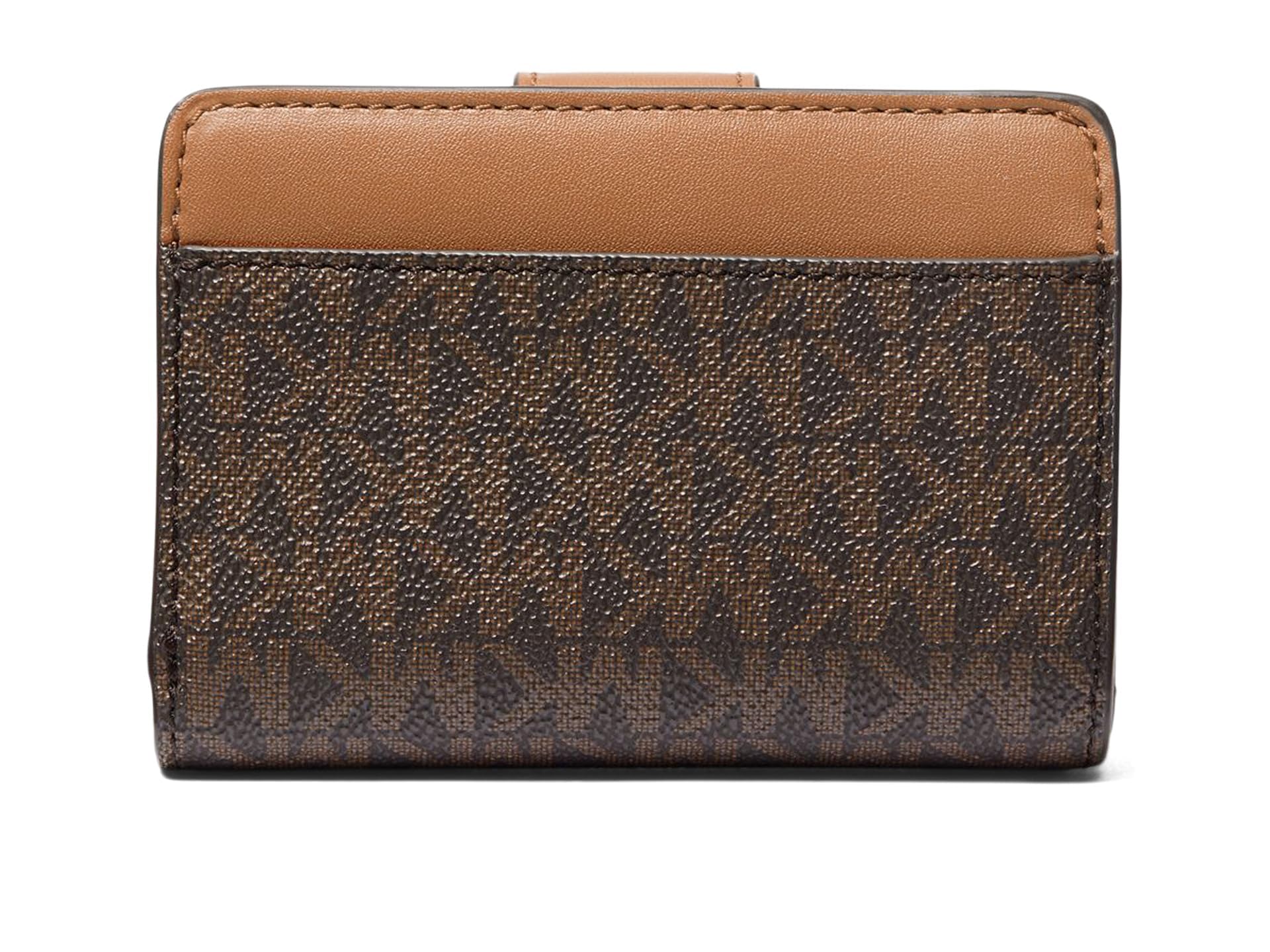 Michael Kors MK Charm Small Tab Compact Pocket Wallet for Women - Slim RFID Blocking Credit Card Holder with Zip Pocket - Perfect for Everyday Use, Travel & Gifting