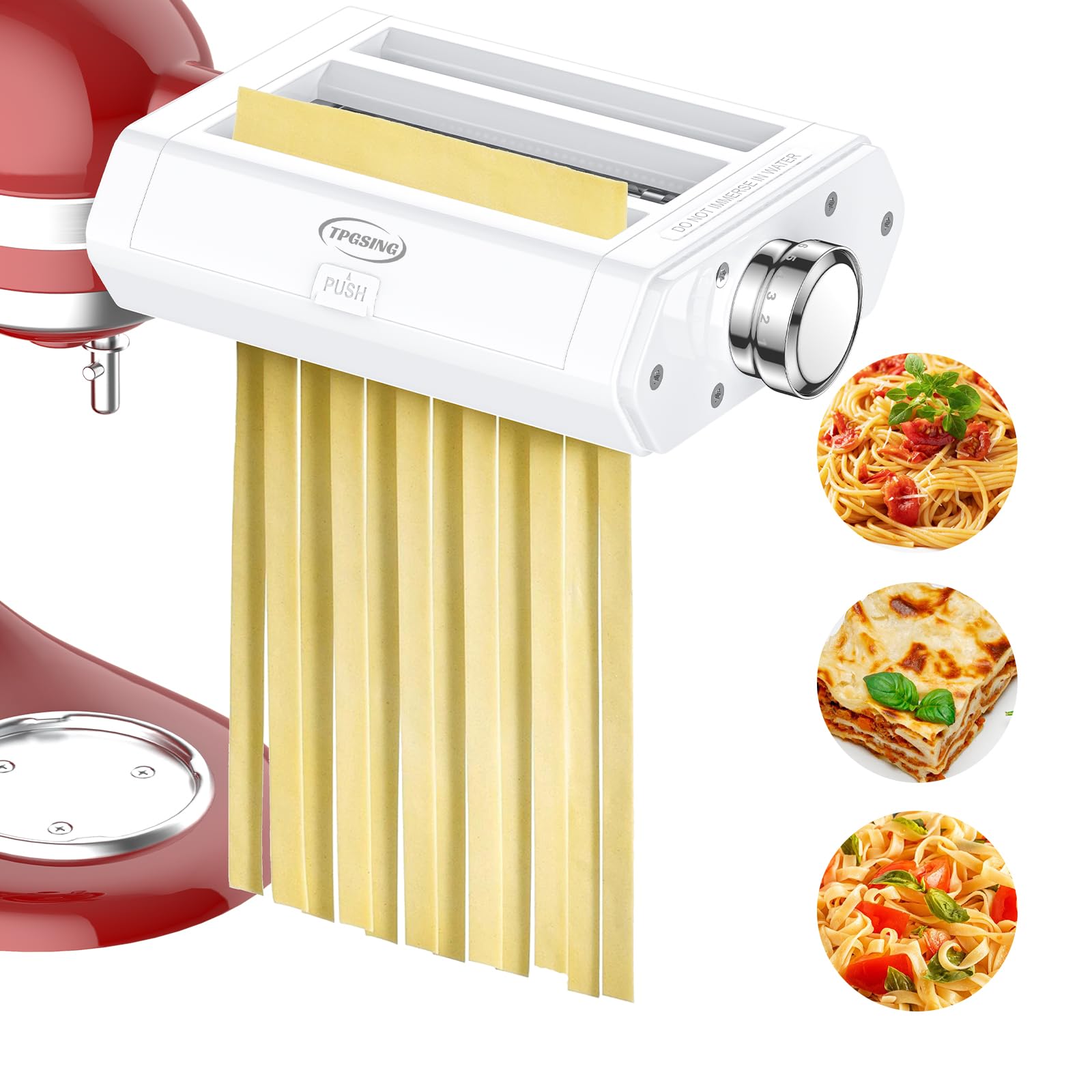 KitchenAid Stand Mixer Pasta Attachment Set - 3-in-1 Pasta Maker with Sheet Roller, Spaghetti & Fettuccine Cutters | Fresh Homemade Pasta Machine | Perfect for Italian Cooking, Family Dinners & Restaurant-Quality Meals