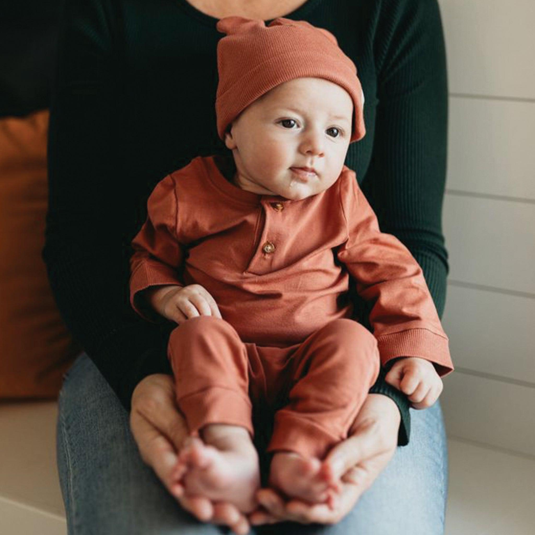 Organic Bunny Ears Cap for Women - Soft Paprika Red Knit Beanie with Floppy Ears - Cozy Winter Hat for Outdoor Activities, Christmas Costume, and Bunny-Themed Parties