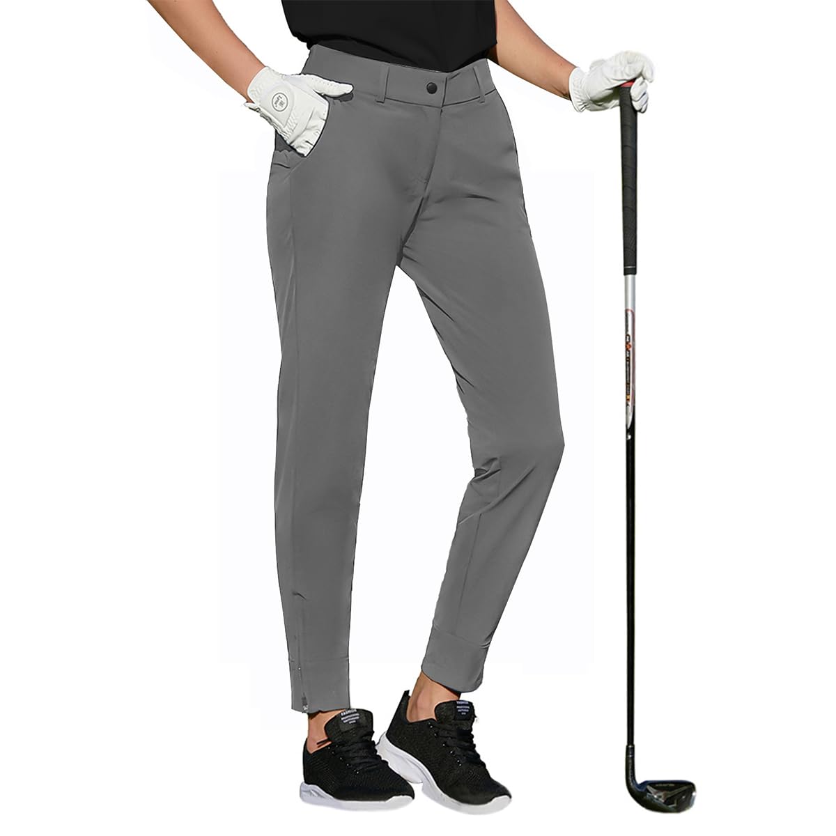 MAZEL Women's 7/8 Length Golf Pants with 5 Pockets - Stretchy High Waist Sweatpants for Athletic, Travel & Work - Comfortable Workout & Casual Wear for Women
