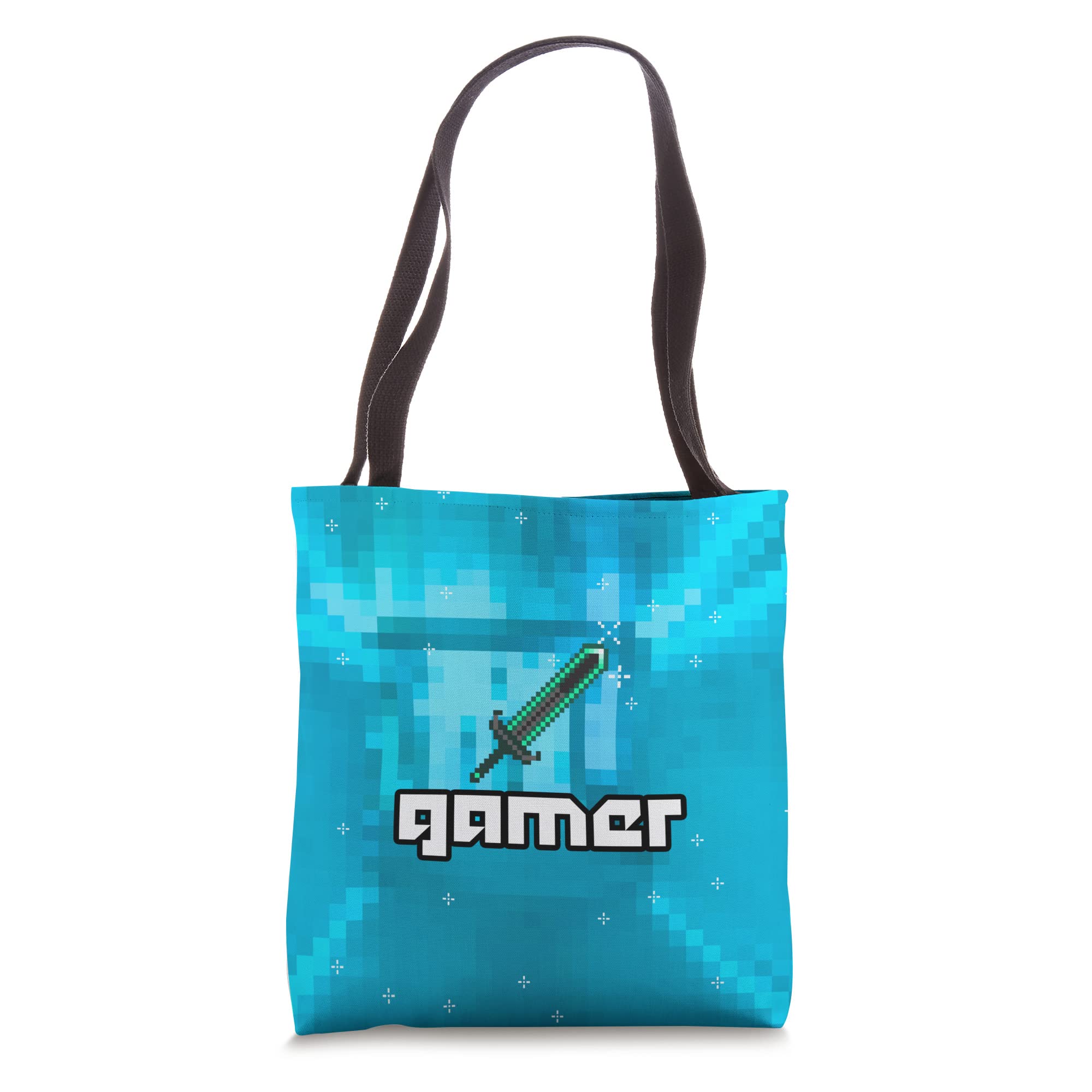 Pixel Art Gamer Sword Tote Bag for Men & Boys - Cool Video Game Accessory for Gaming Enthusiasts - Perfect for Conventions, School & Everyday Use