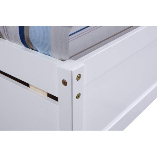 Merai Wood Twin Bed Frame with 2 Storage Drawers - White Modern Platform Bed with Underbed Storage - Perfect for Kids Rooms, Guest Bedrooms & Small Spaces