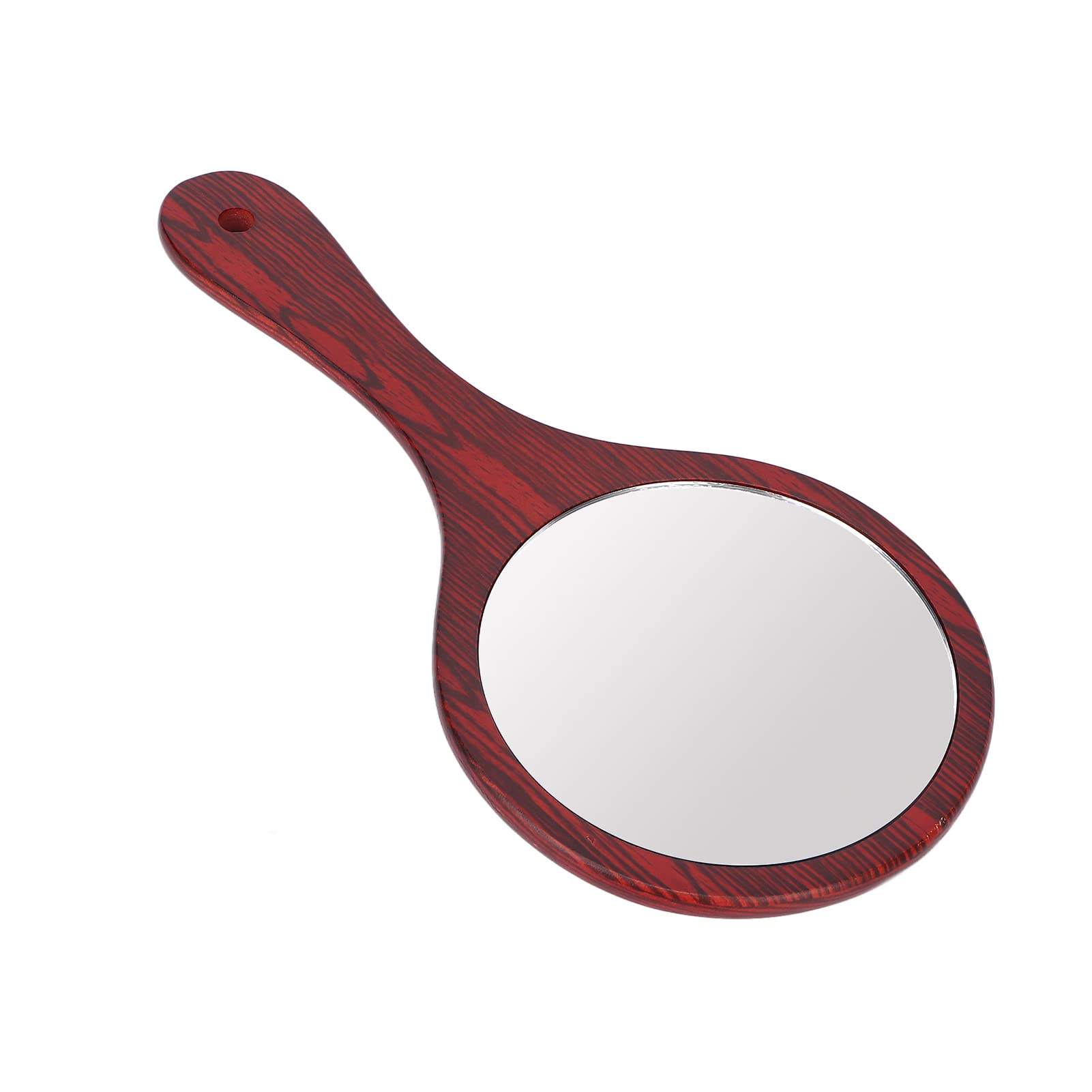 Vintage Wooden Handheld Mirror - Compact & Easy Storage for Home, Hotel, and Salon Use - Perfect for Hair Styling, Makeup, and Travel