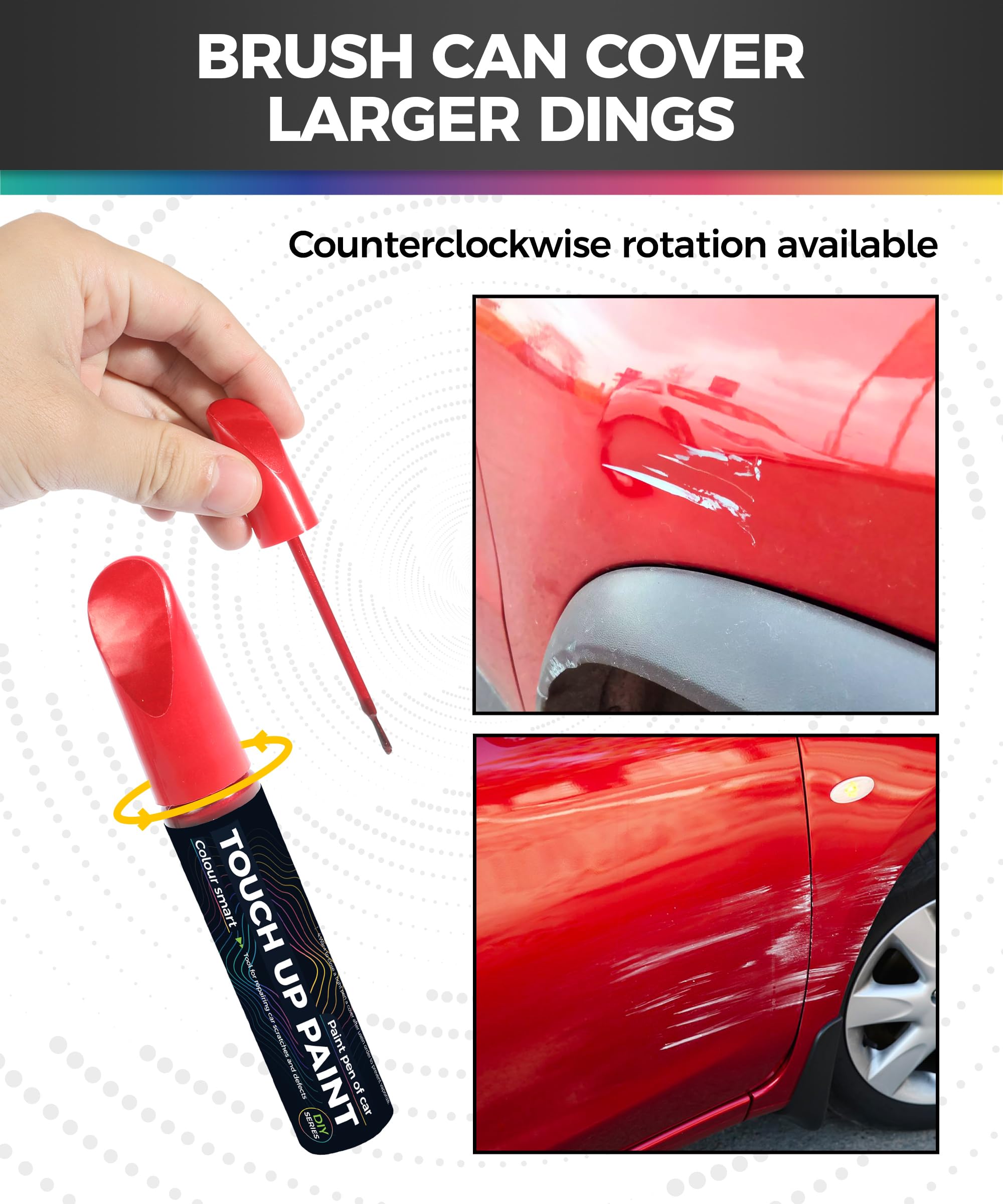 Car Touch Up Paint Pen - Scratch Repair Kit for Automotive Scratches | Red Color Matching Paint | Perfect for DIY Car Scratch Removal & Small Paint Chip Fixes | Ideal for Sedans, SUVs, and Trucks