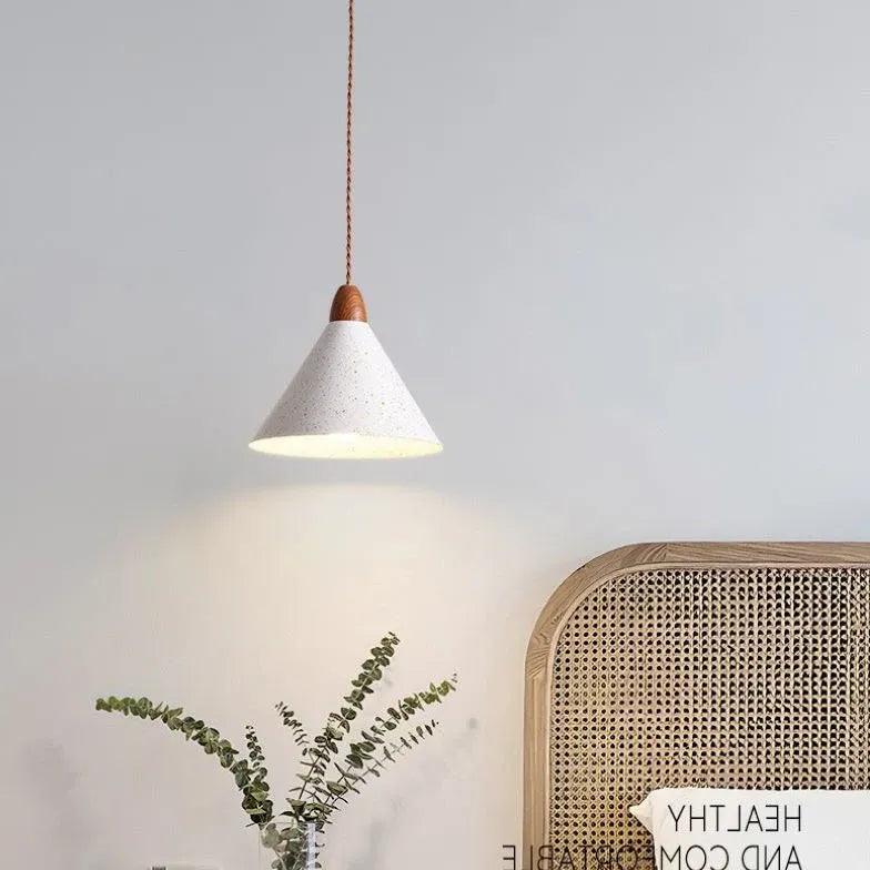 Modern White Conical Pendant Light for Bedroom - Stylish Ceiling Lighting Fixture for Living Room, Dining Room, and Home Decor