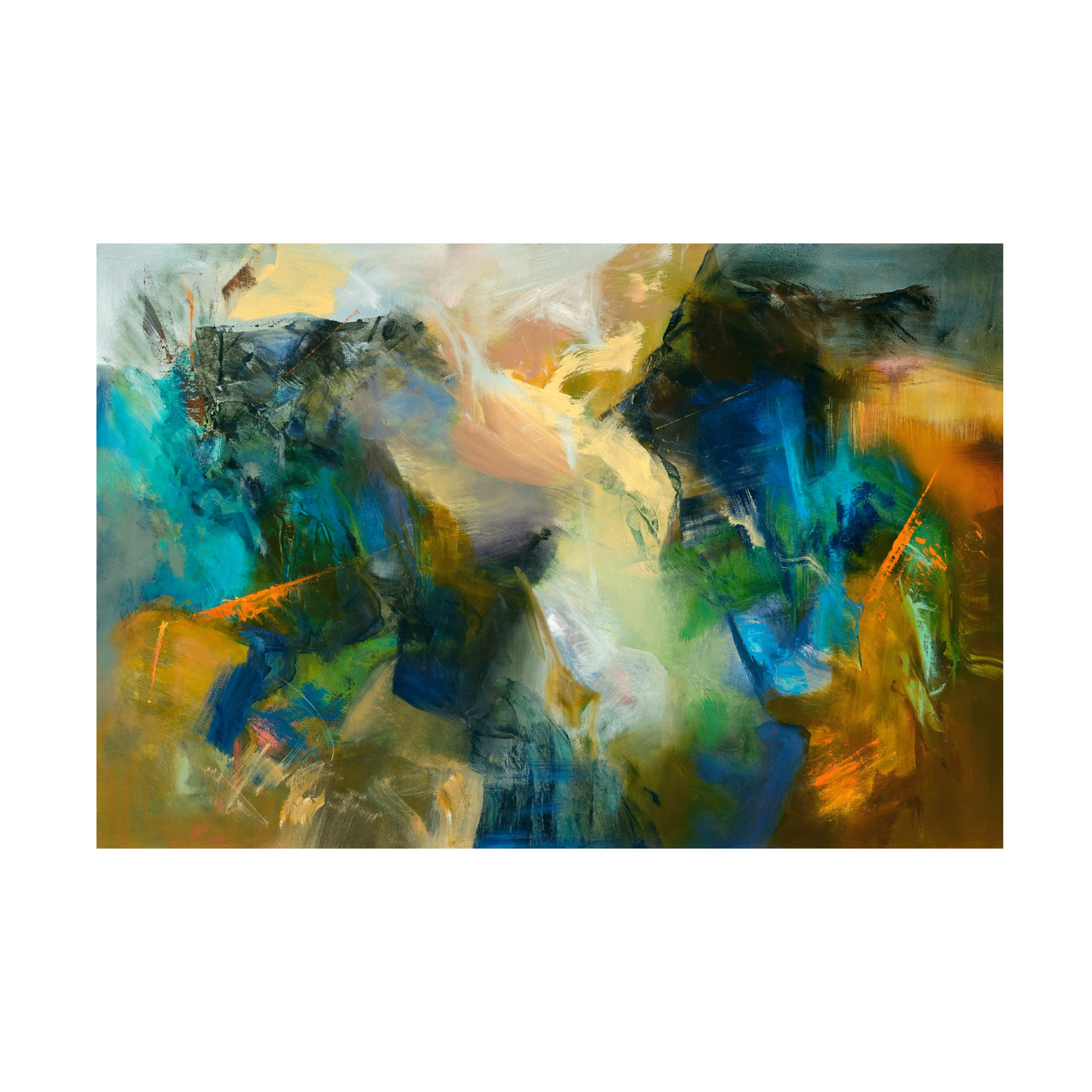 Trademark Fine Art 'Malachite' Canvas Wall Art by Emilia Arana - Modern Abstract Painting for Living Room, Bedroom & Office Decor