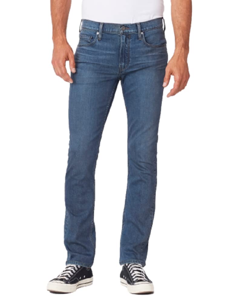 PAIGE Men's Lennox Slim Fit Stretch Denim Jeans - Saxton Wash, Size 34 | Comfortable & Stylish for Casual Wear, Office, and Night Out