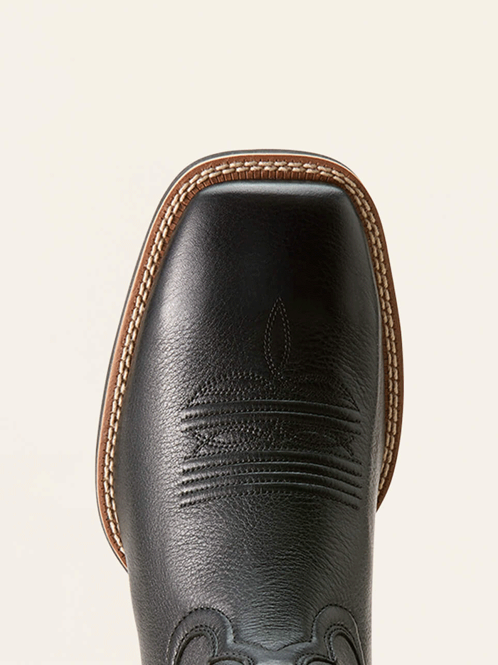 Ariat Men's Ricochet Cowboy Boots - Black Carbon Leather Western Boots for Riding, Work & Casual Wear