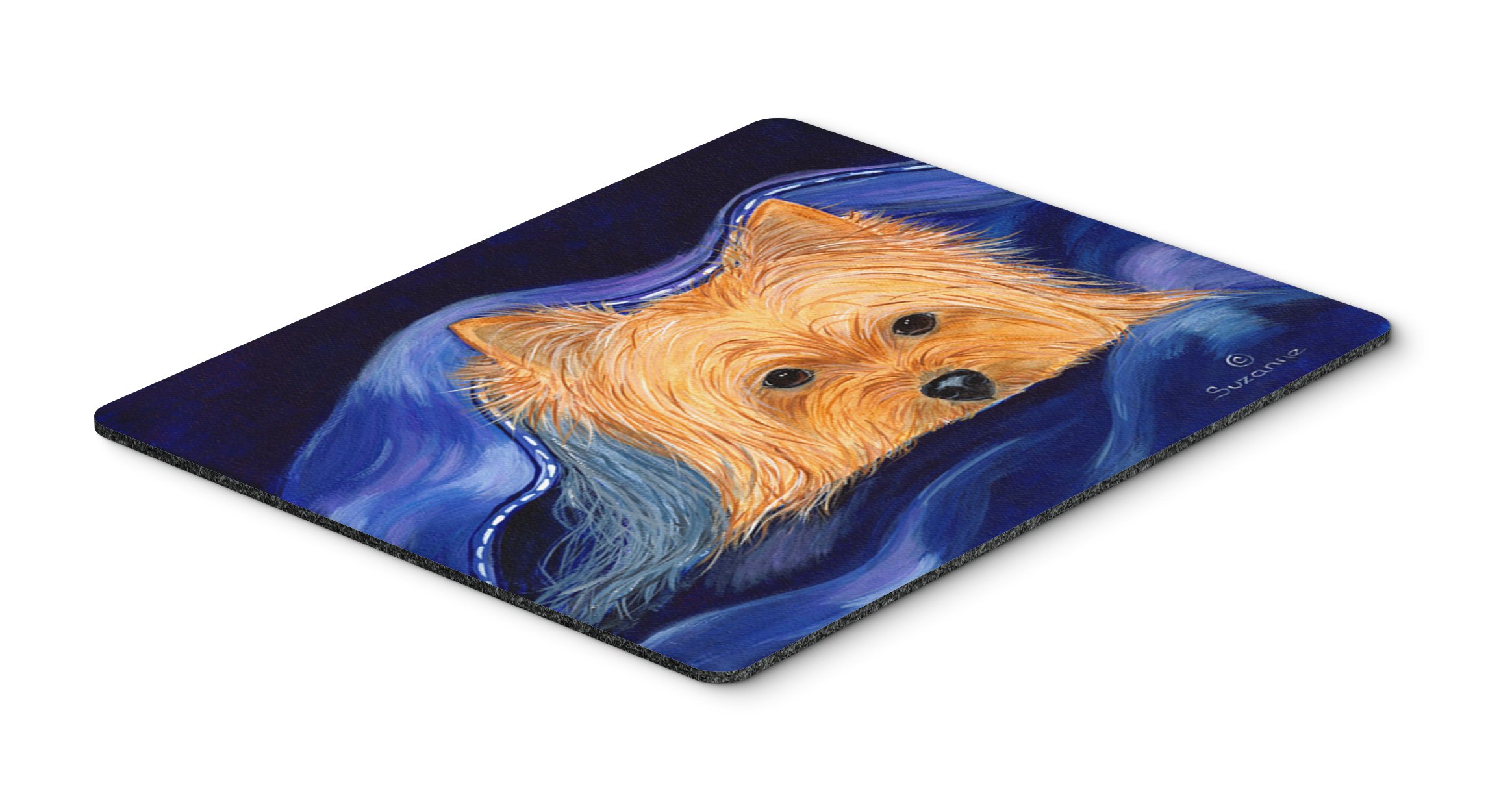 Yorkie Mouse Pad & Hot Pad Trivet - Washable Large Mouse Mat for Home Office, Gaming, Working, Computers & Laptops | Cute Dog Design for Desk Accessories & Kitchen Use