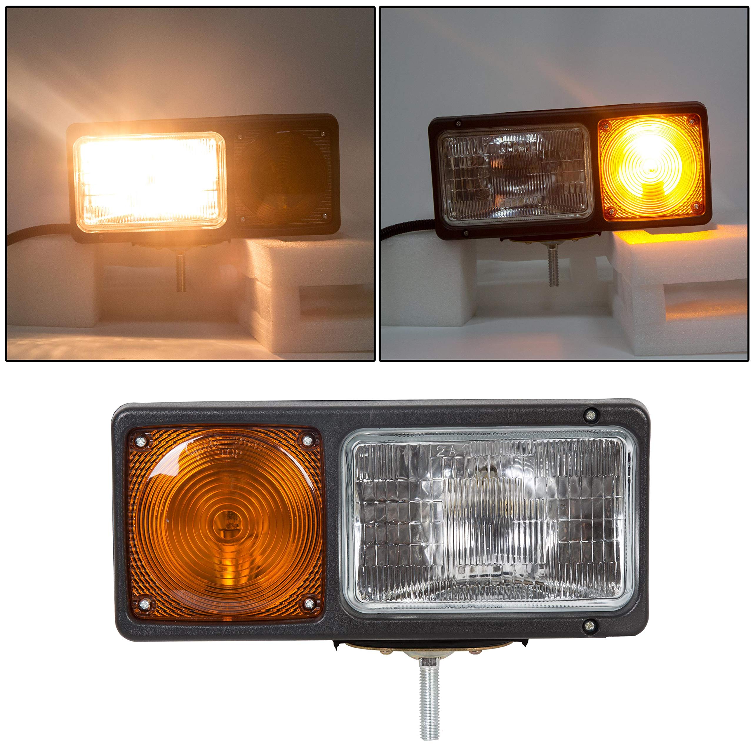 HECASA Universal Trunk Snowplow Lights - Clear Plastic Lens with Black Housing Replacement for 64261-4 | Compatible with Snow Plows, Winter Vehicles & Off-Road Trucks
