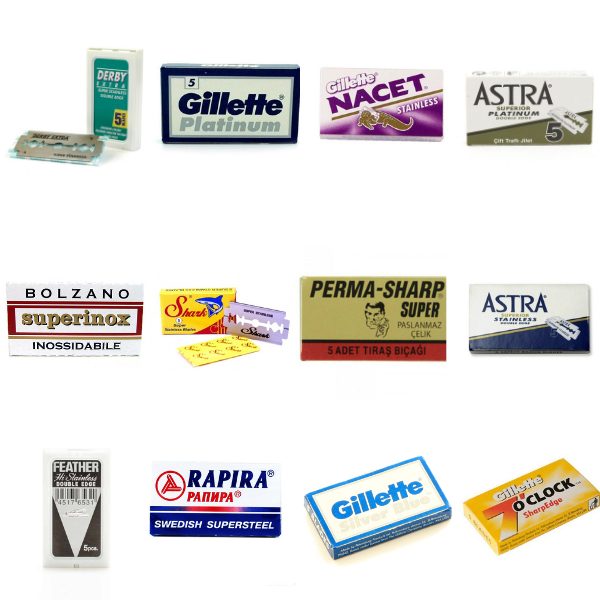 60 Pc Premium Razor Blade Sample Pack - Astra, Feather, Rapira, Nacet - Best for Shaving, Grooming & Travel - Smooth & Precise Shave for Men