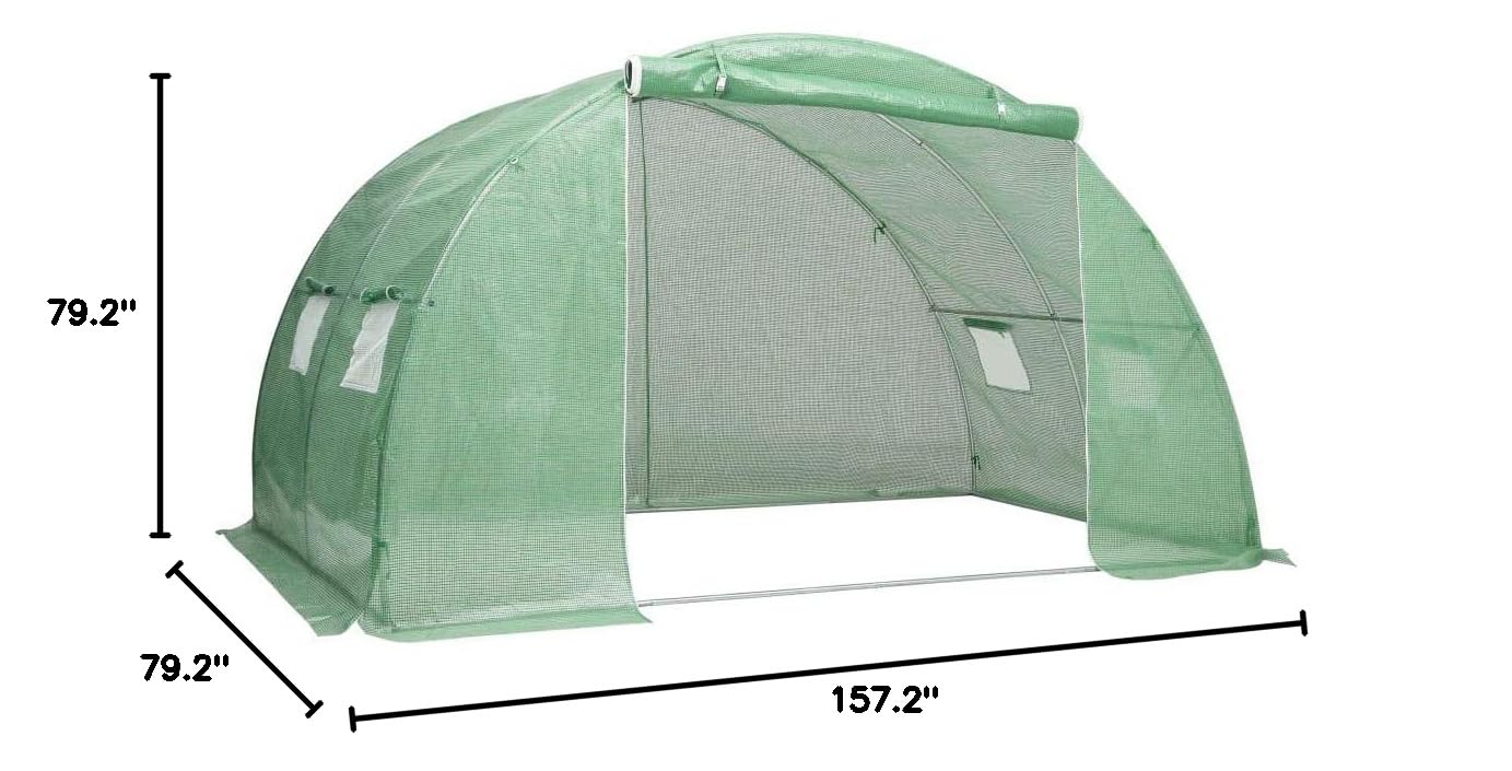 Walk-in Greenhouse for Indoor & Outdoor Gardening - 86.1 sq ft Hot House for Flowers, Plants & Vegetables (6.6'x13.1'x6.6') | Fast Shipping | Perfect for Backyard, Patio & Urban Farming