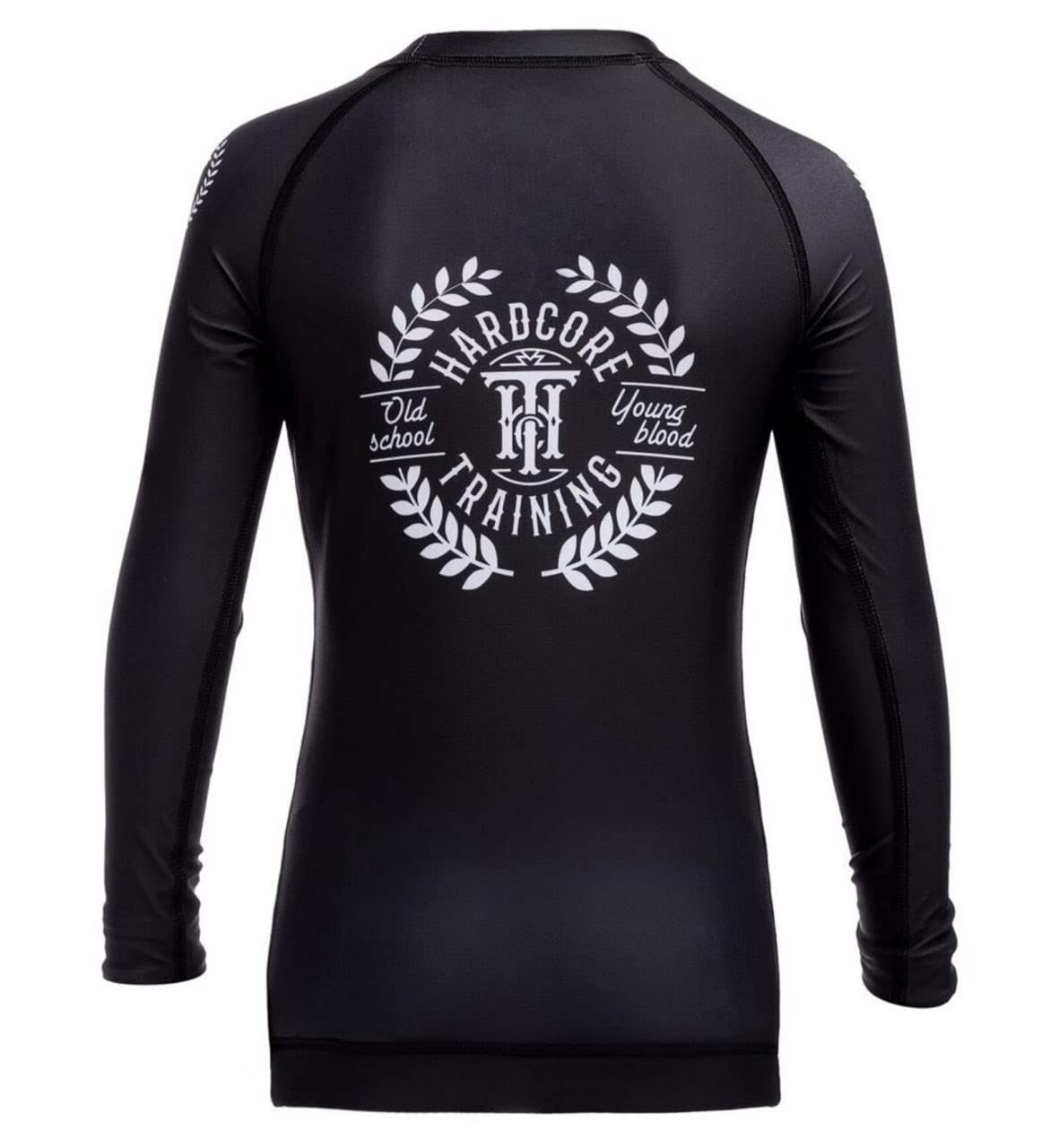 Kids BJJ Rash Guard & Helmet - Black Compression Base Layer for No Gi Training, Boxing & Fitness Workouts