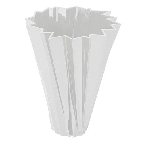 Kartell Shanghai Vase by Mario Bellini - Matte Glossy White Ceramic Home Decor Vase - Perfect for Living Room, Dining Table & Wedding Centerpieces (Pack of 1)