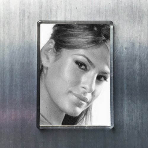 Seasons EVA Mendes Original Art Fridge Magnet - Handmade Collectible Refrigerator Decor for Kitchen, Office & Gifts (Style #JS005)