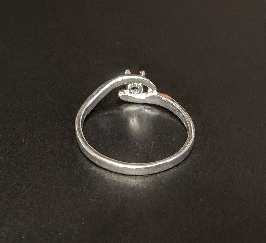 Solid Sterling Silver or 14kt Gold 3mm Round 4-Prong Birthstone Ring Setting - Size 4-7 (Pre-Notched Blank) - Perfect for Custom Jewelry Making, Engagement Rings & Anniversary Gifts