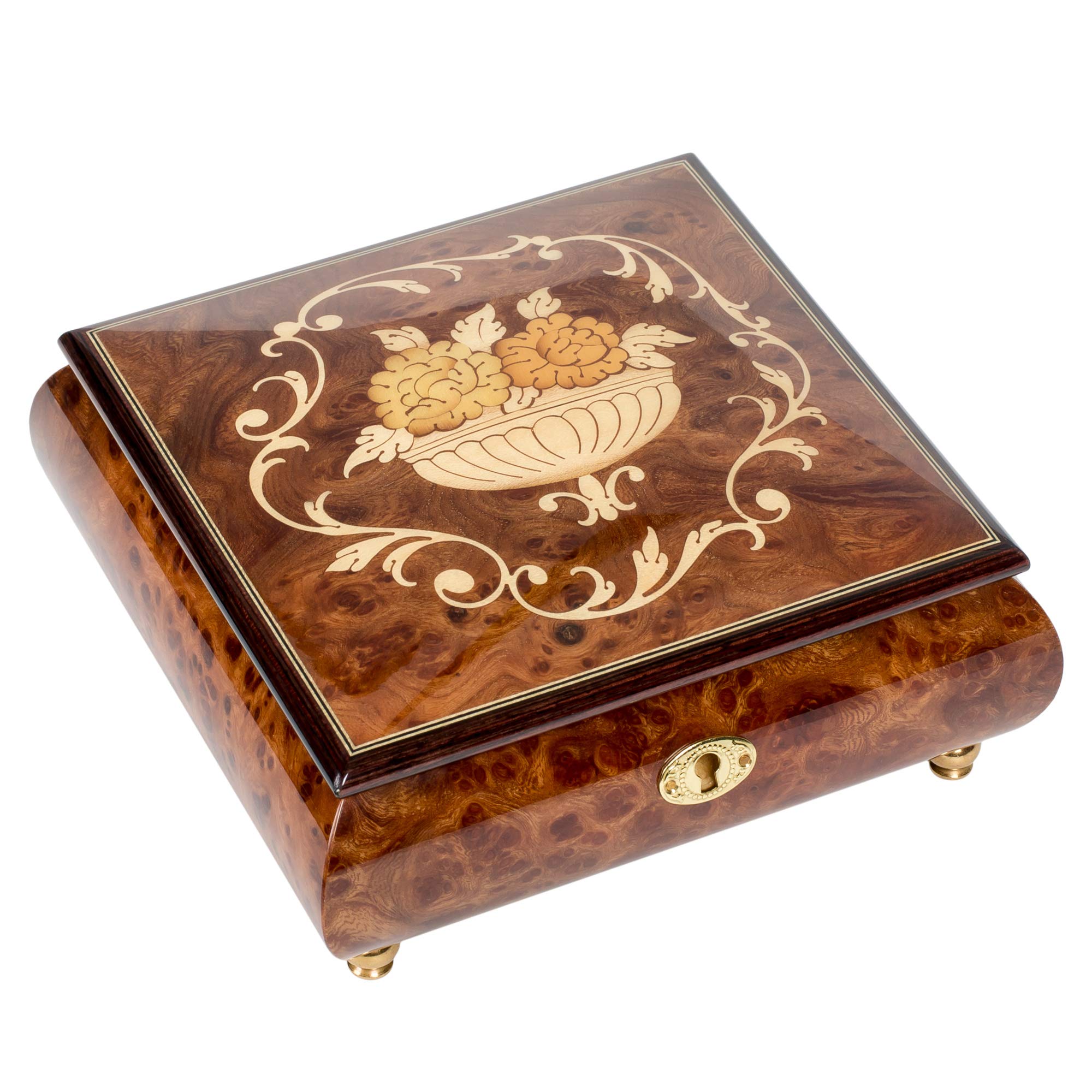 Italian Floral Music Jewelry Box - Custom Tune for Gifts & Decor