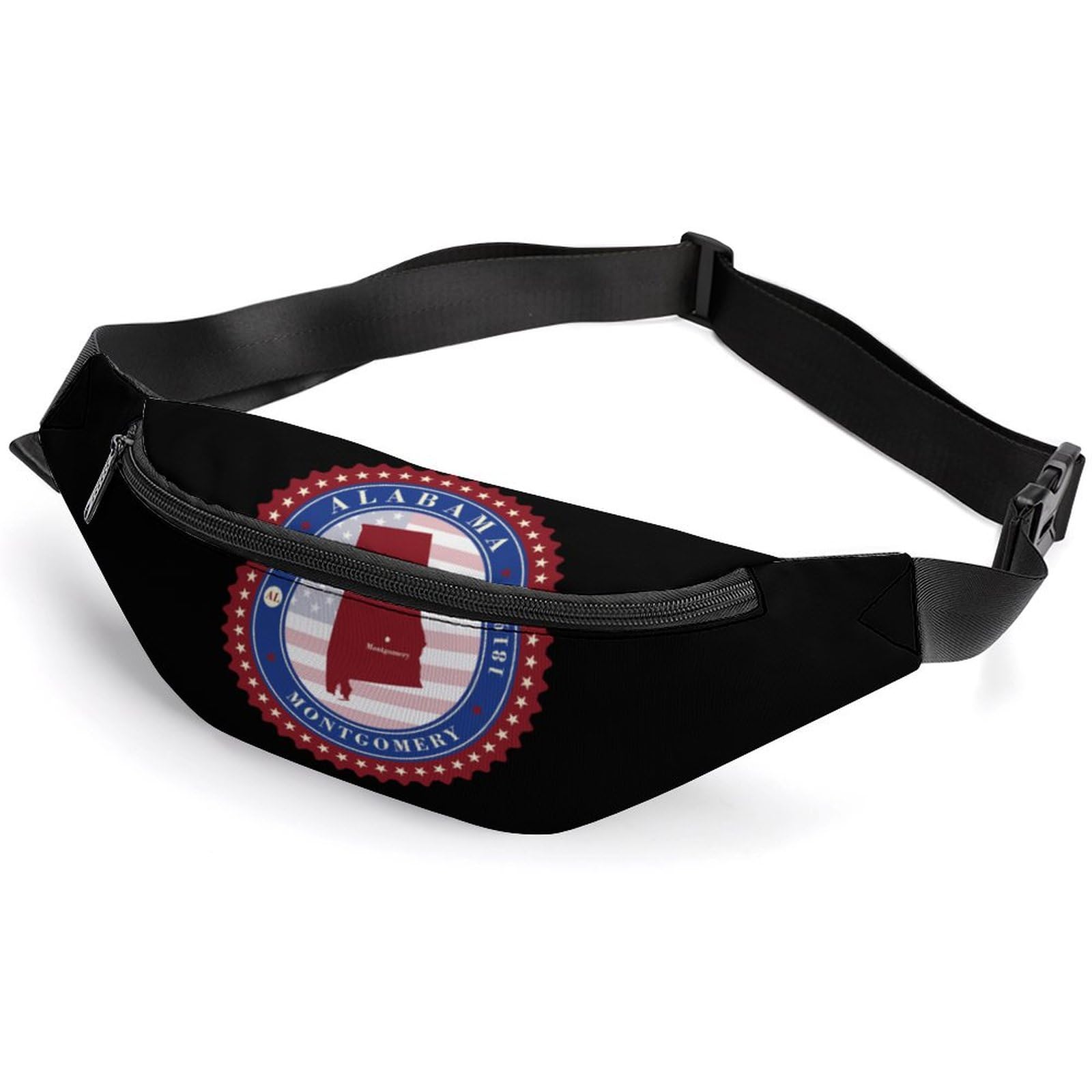 Alabama State Logo Waist Bag - Adjustable Strap Crossbody Pouch for Women & Men - Perfect for Travel, Hiking, and Outdoor Activities