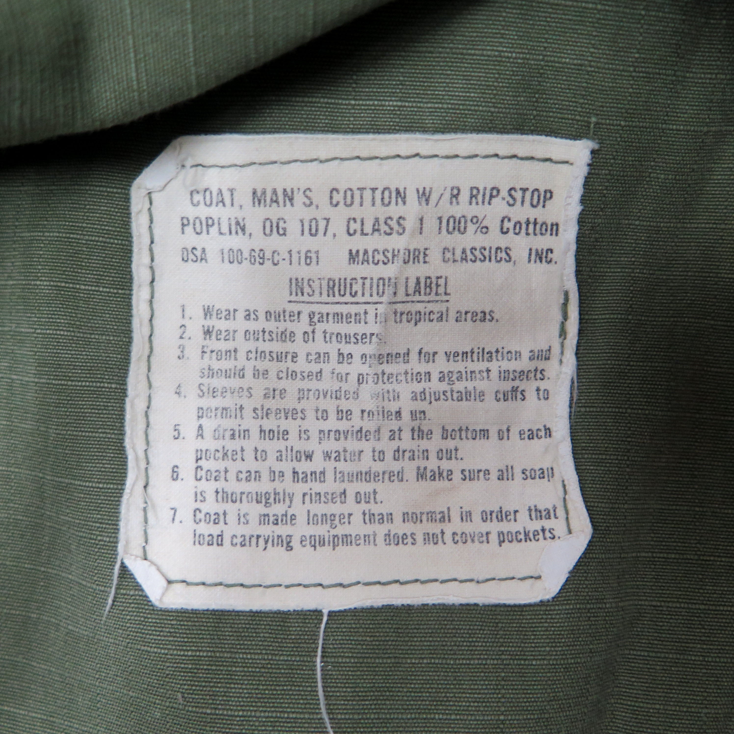 Original U.S. Army 1969 Vietnam War 5th Pattern Tropical Combat Jacket - Lieutenant Quartermaster Utility Ground Force Military Surplus | Vintage Military Collectible & Outdoor Adventure Gear
