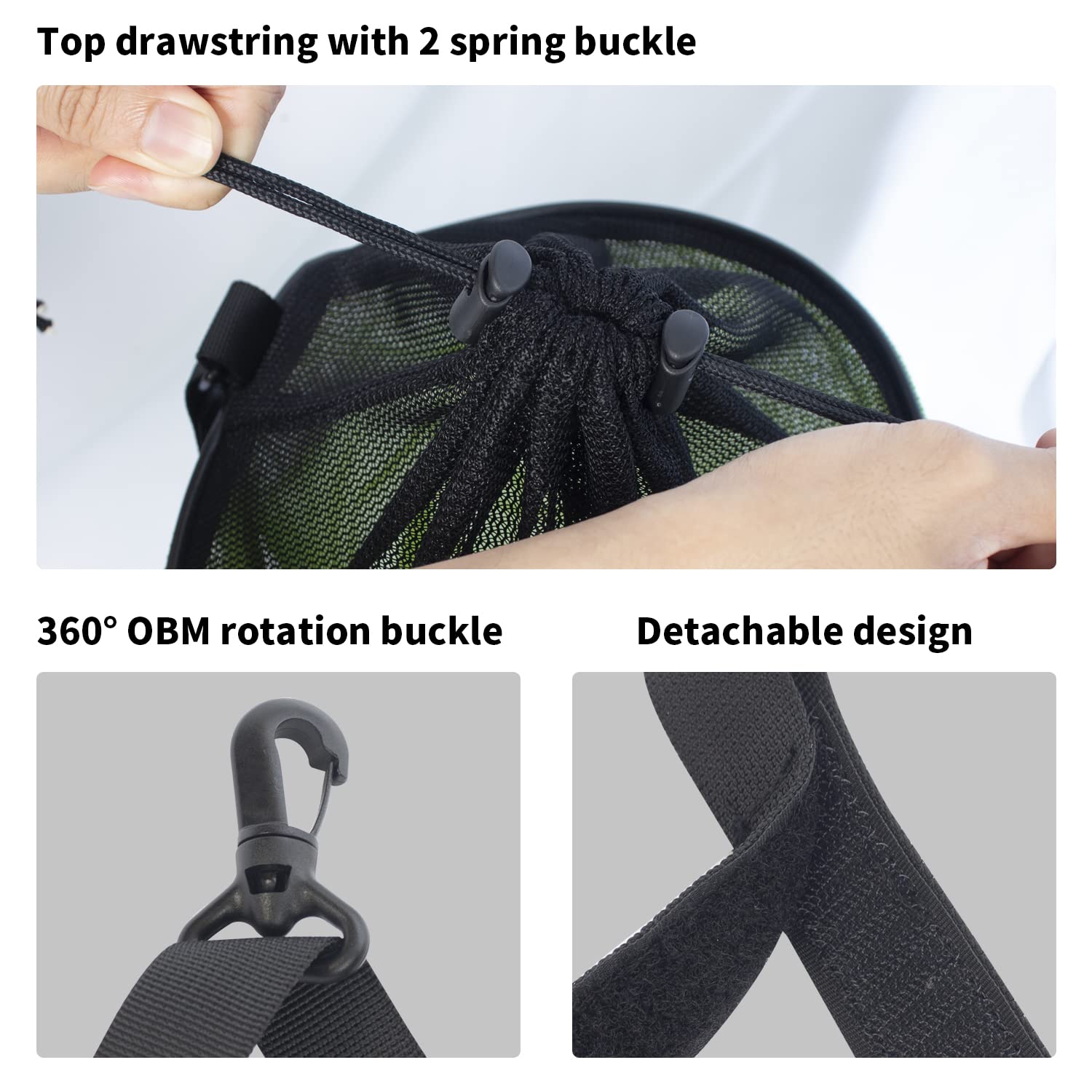 Foldable Fishing Bait Bag - Textilene Mesh Net Storage Cage for Fishing Gear | Portable Bait Bucket for Kayak, Boat & Shore Fishing