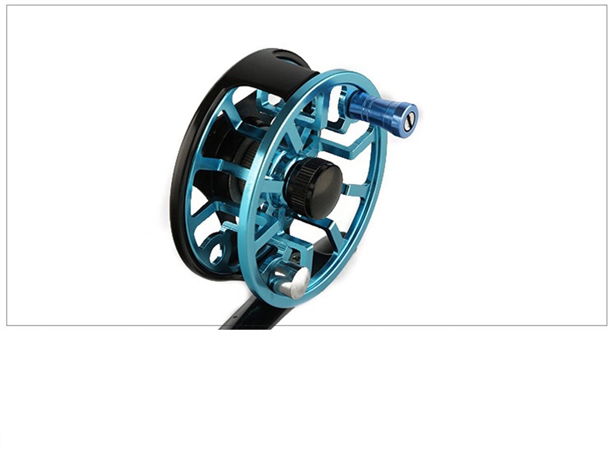 Premium CNC Machined All-Metal Fly Fishing Reel - 3/4/5/6/7/8WT Interchangeable Large Arbor Spool - 5000 Series Capacity - Blue - Perfect for Trout, Bass & Saltwater Fly Fishing